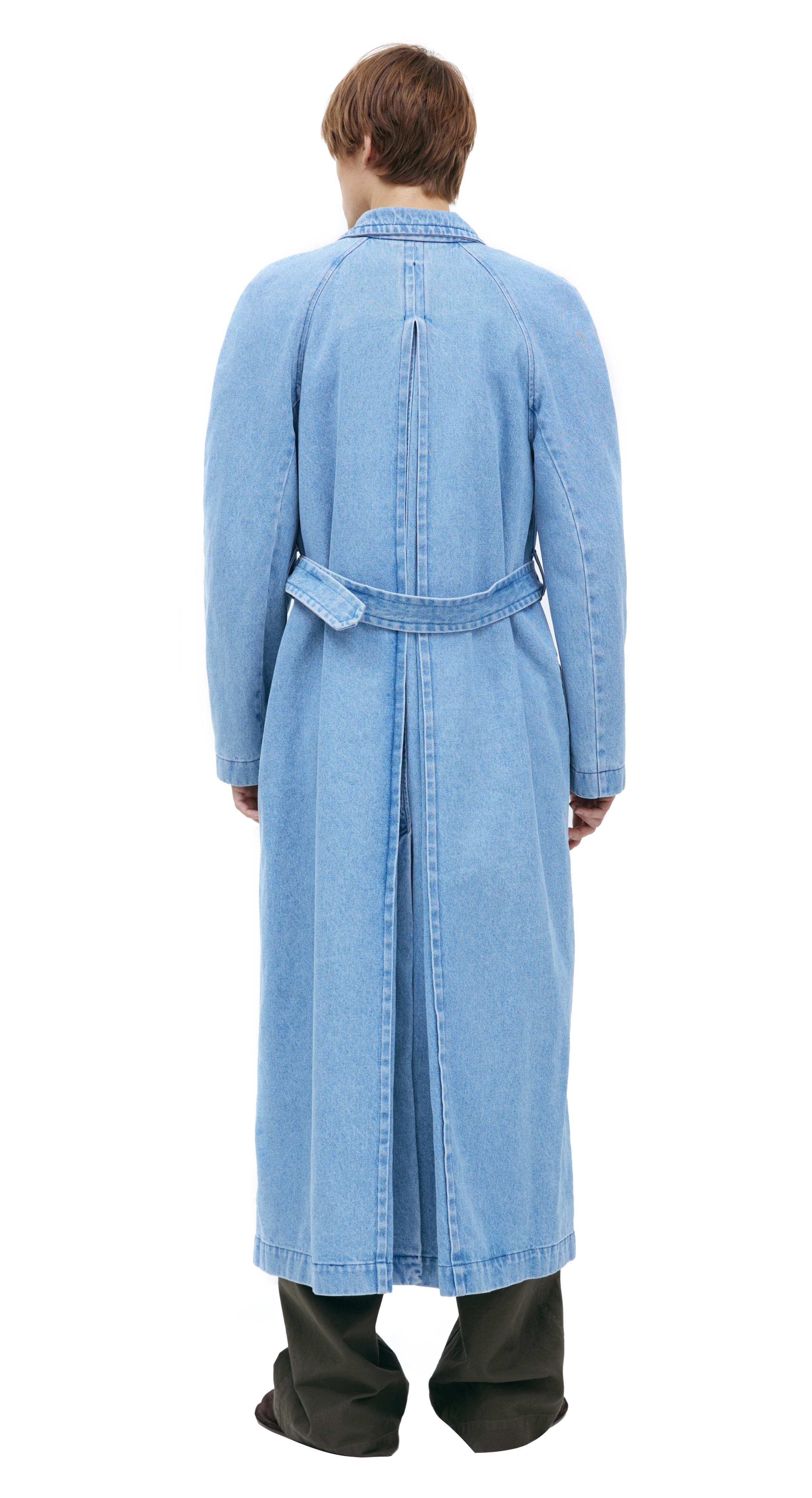 DENIM TRENCH COAT WITH BELT - 4