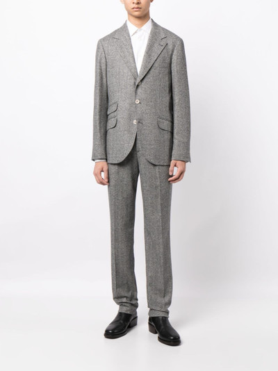 Brunello Cucinelli wool-blend herringbone two-piece suit outlook
