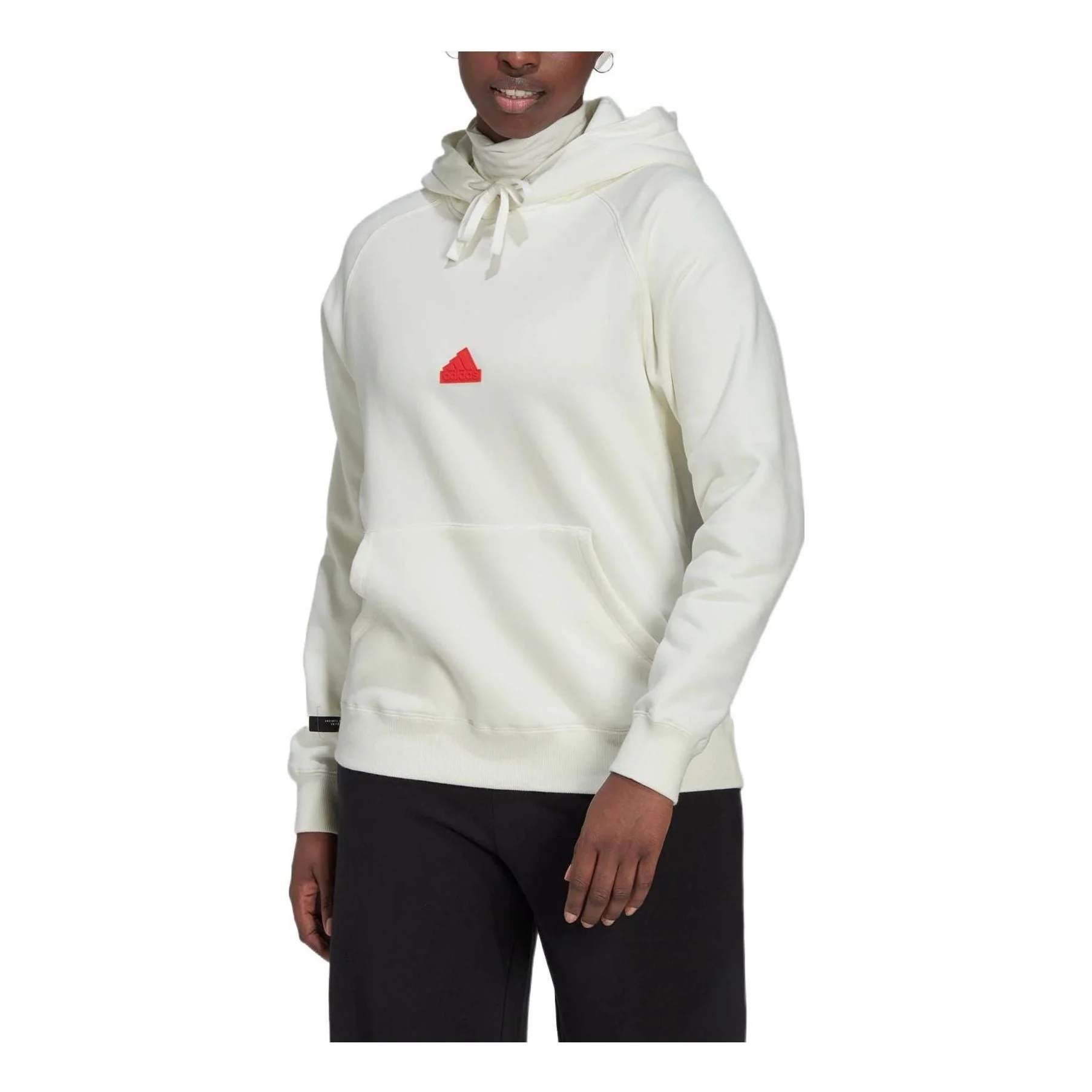 (WMNS) Adidas Oversized Hoodie Sweatshirt 'White' HM2852 - 1