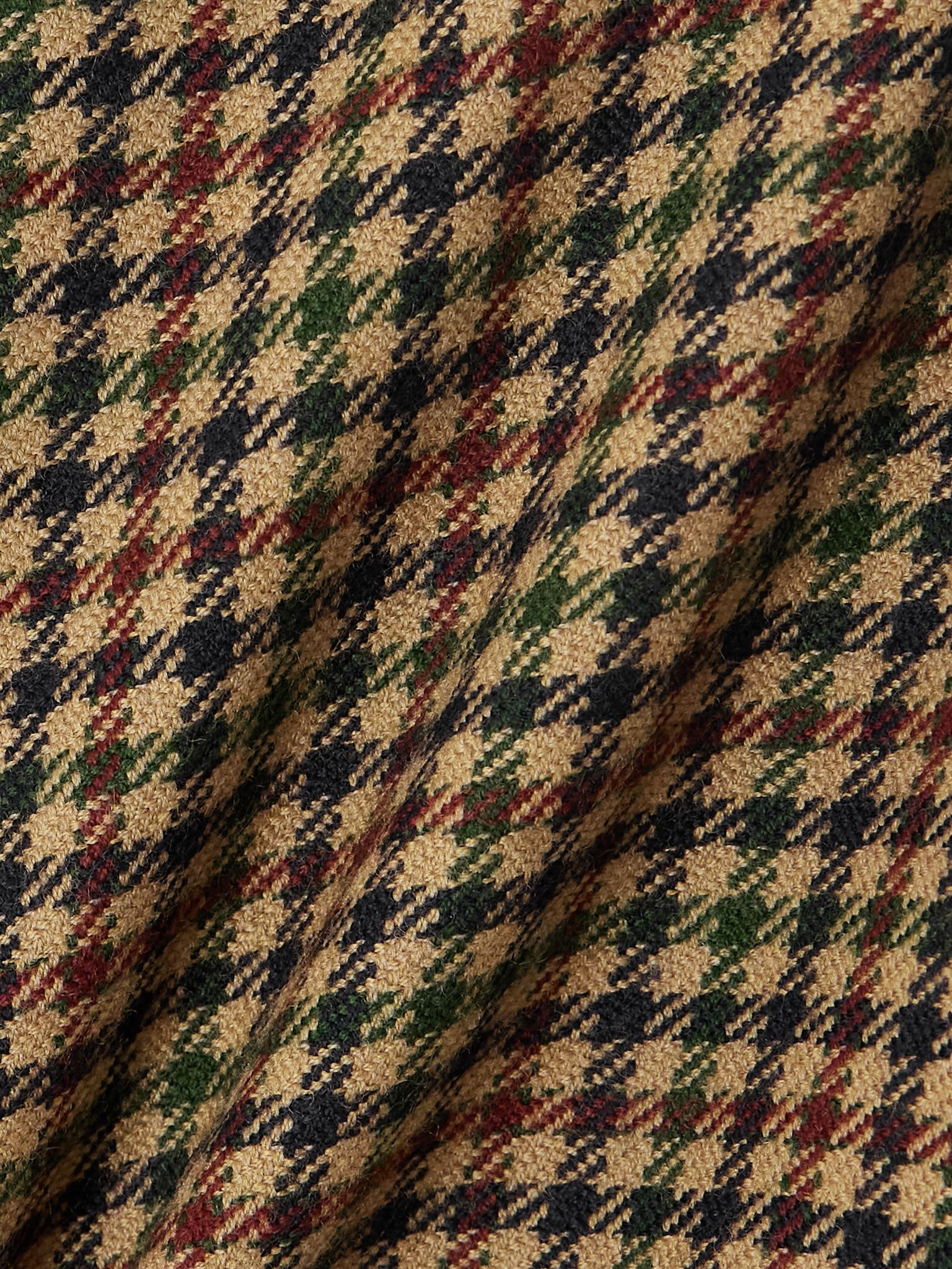Checked wool wide-leg culottes Brown - 4