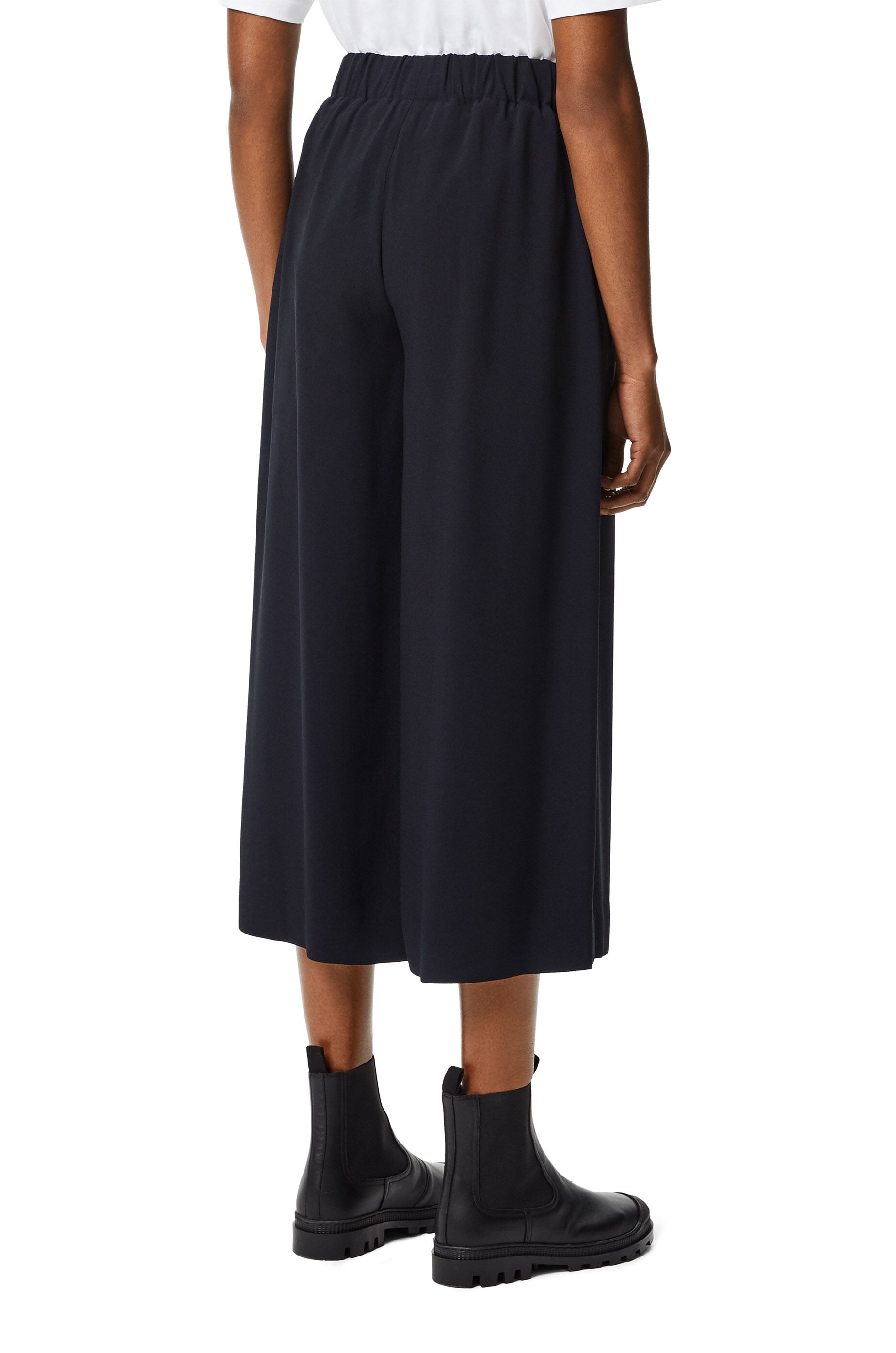 Cropped belted trousers in acetate and viscose - 4