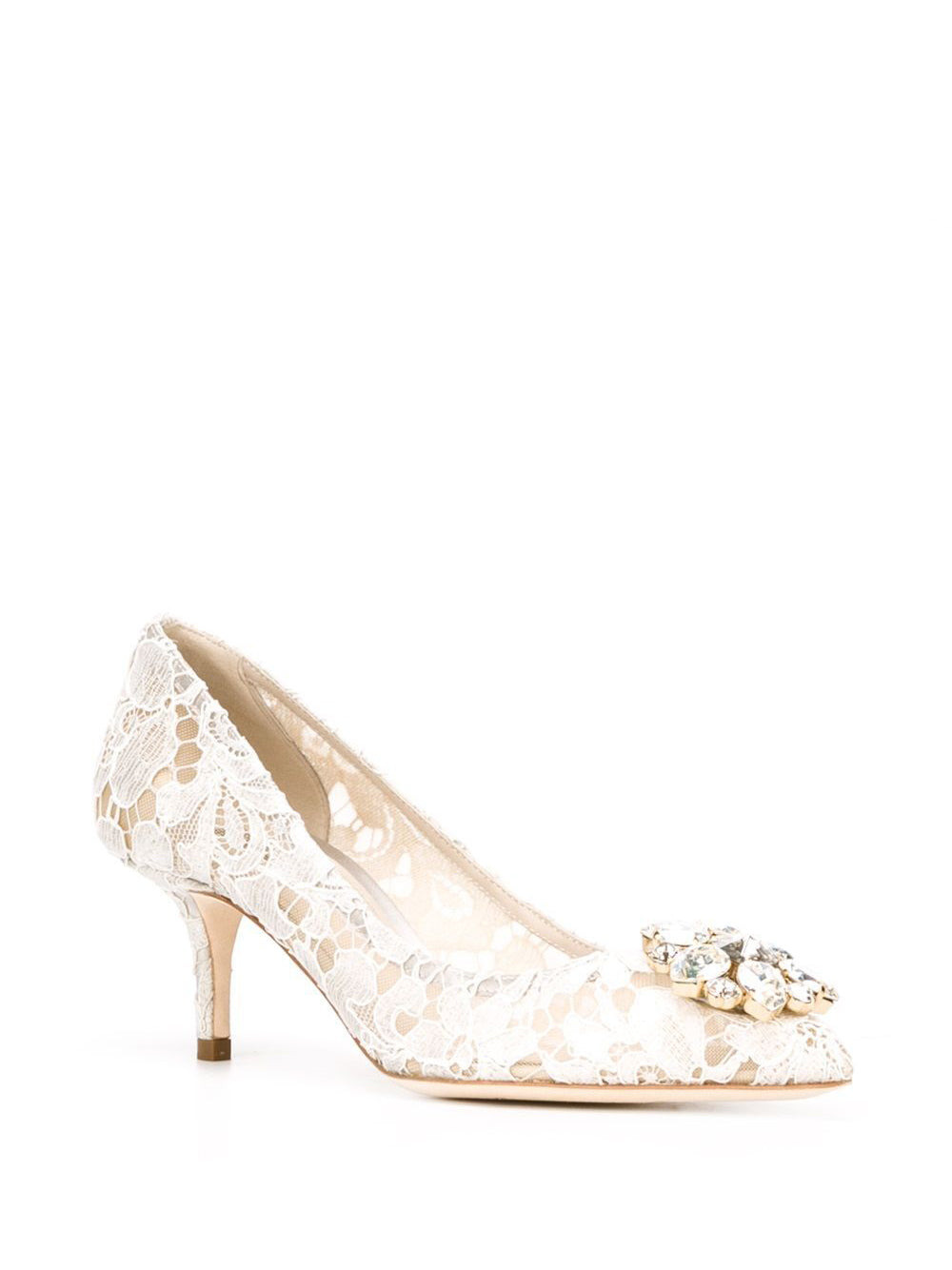 Dolce & Gabbana Women Lace Rainbow Pumps With Brooch Detailing - 3