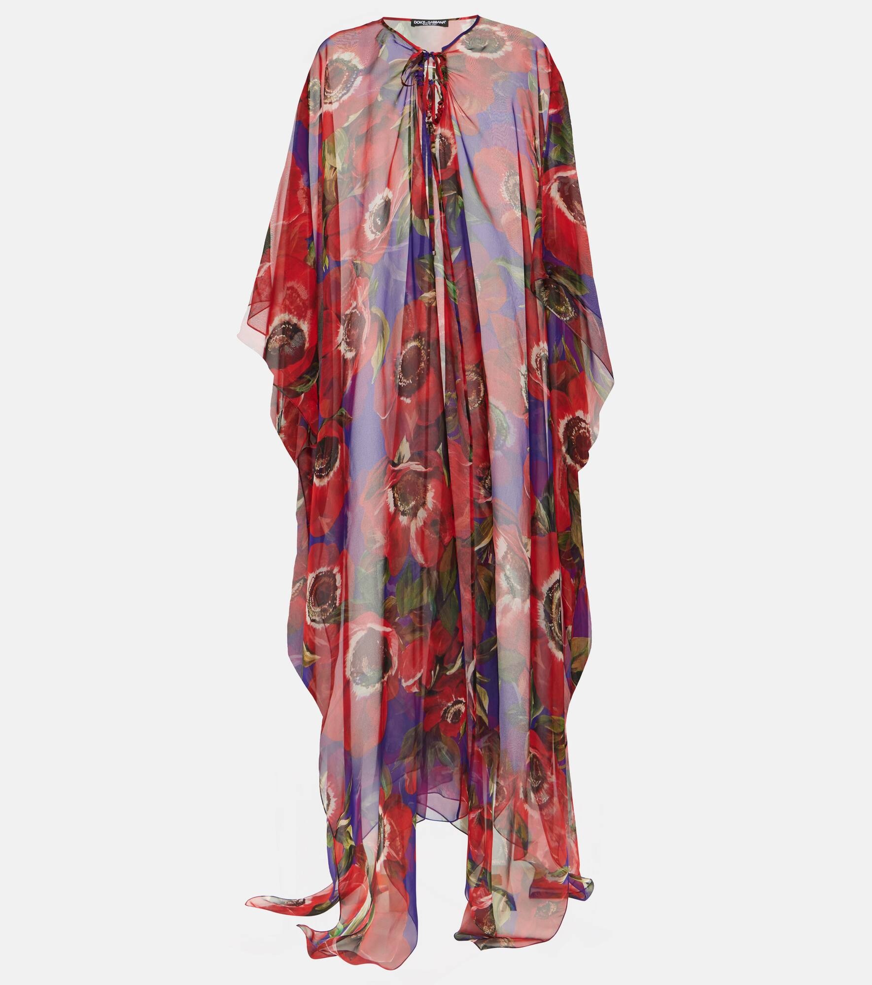 Anemone silk chiffon kaftan - 1