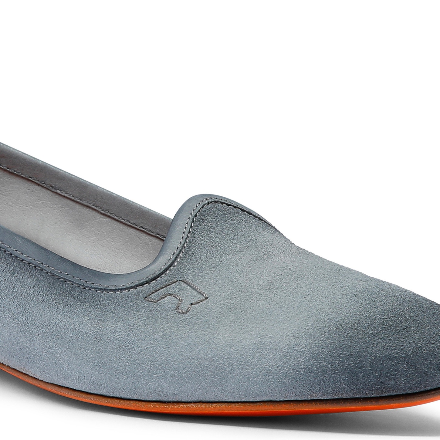 Women's light blue suede loafer - 5