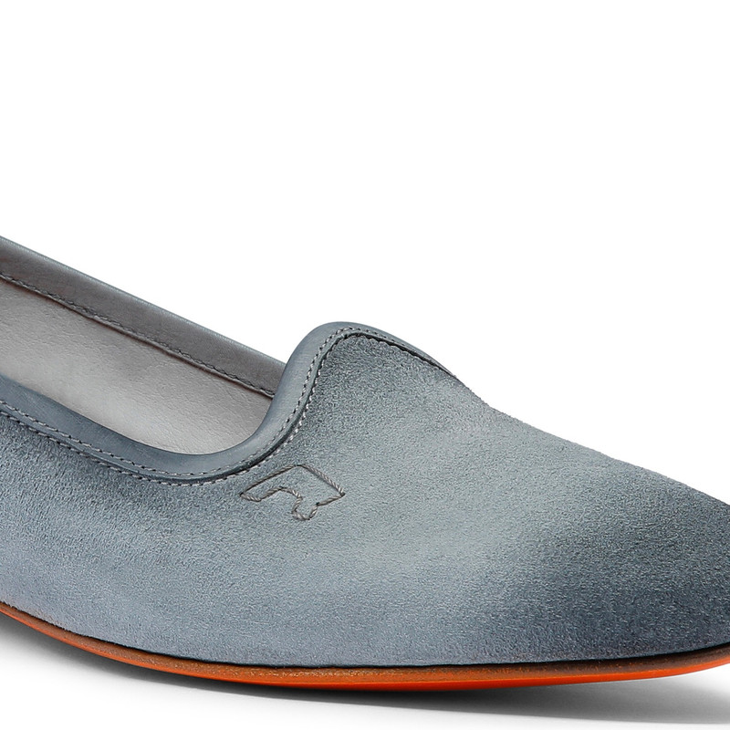 Women's light blue suede loafer 5