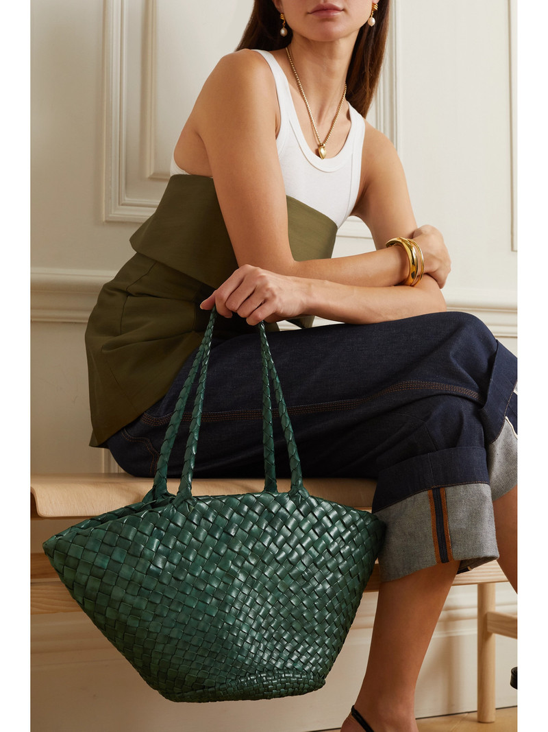 DRAGON DIFFUSION Egola Woven Leather Tote outlook
