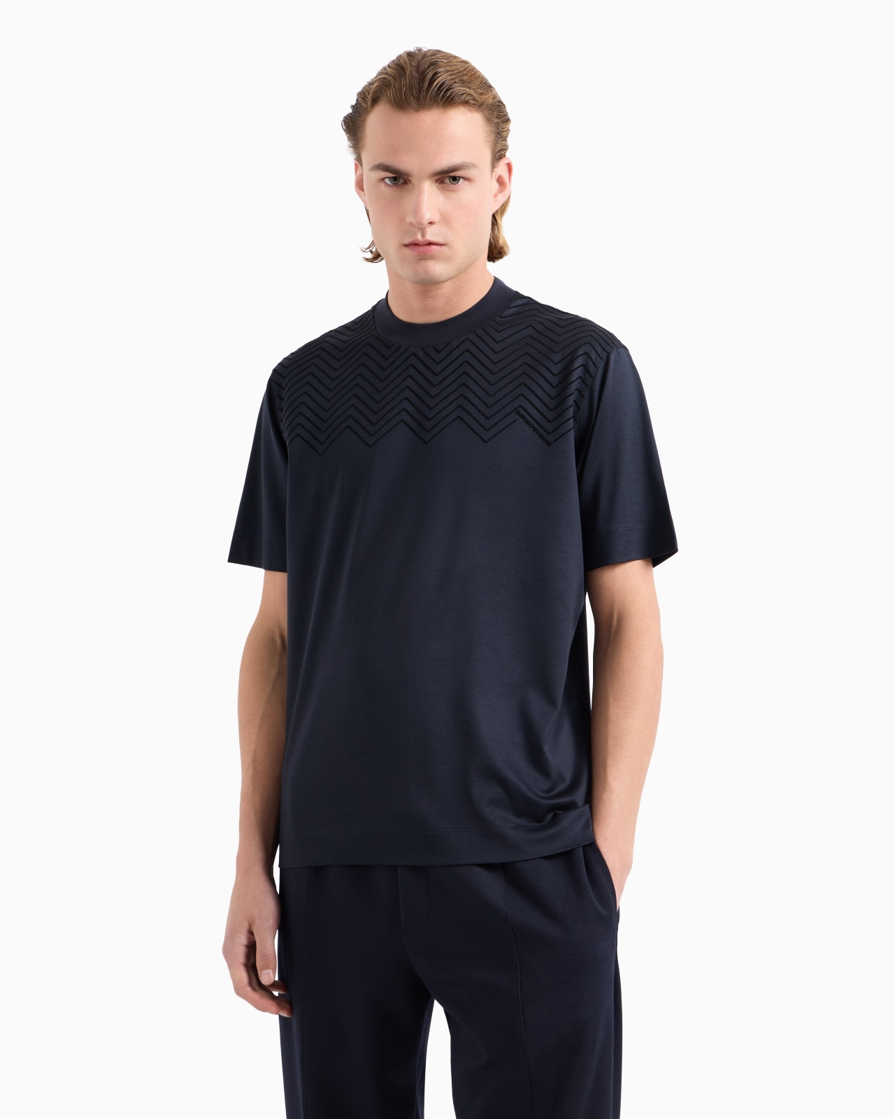 ASV Lyocell-blend jersey T-shirt with chevron flock detail - 2