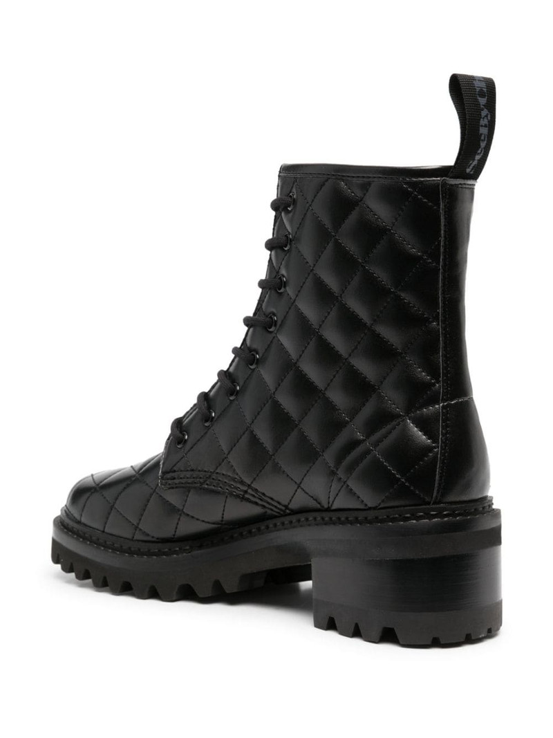 diamond-quilted leather boots 3