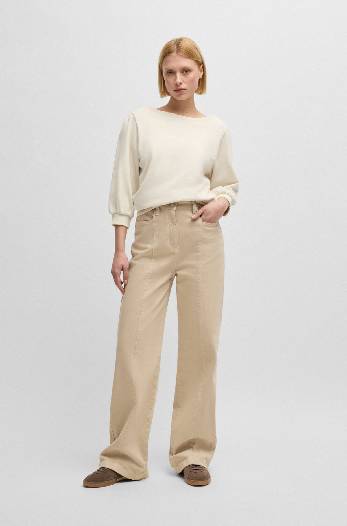 COTTON-TERRY SWEATSHIRT WITH CRYSTAL-TRIMMED LOGO - 3