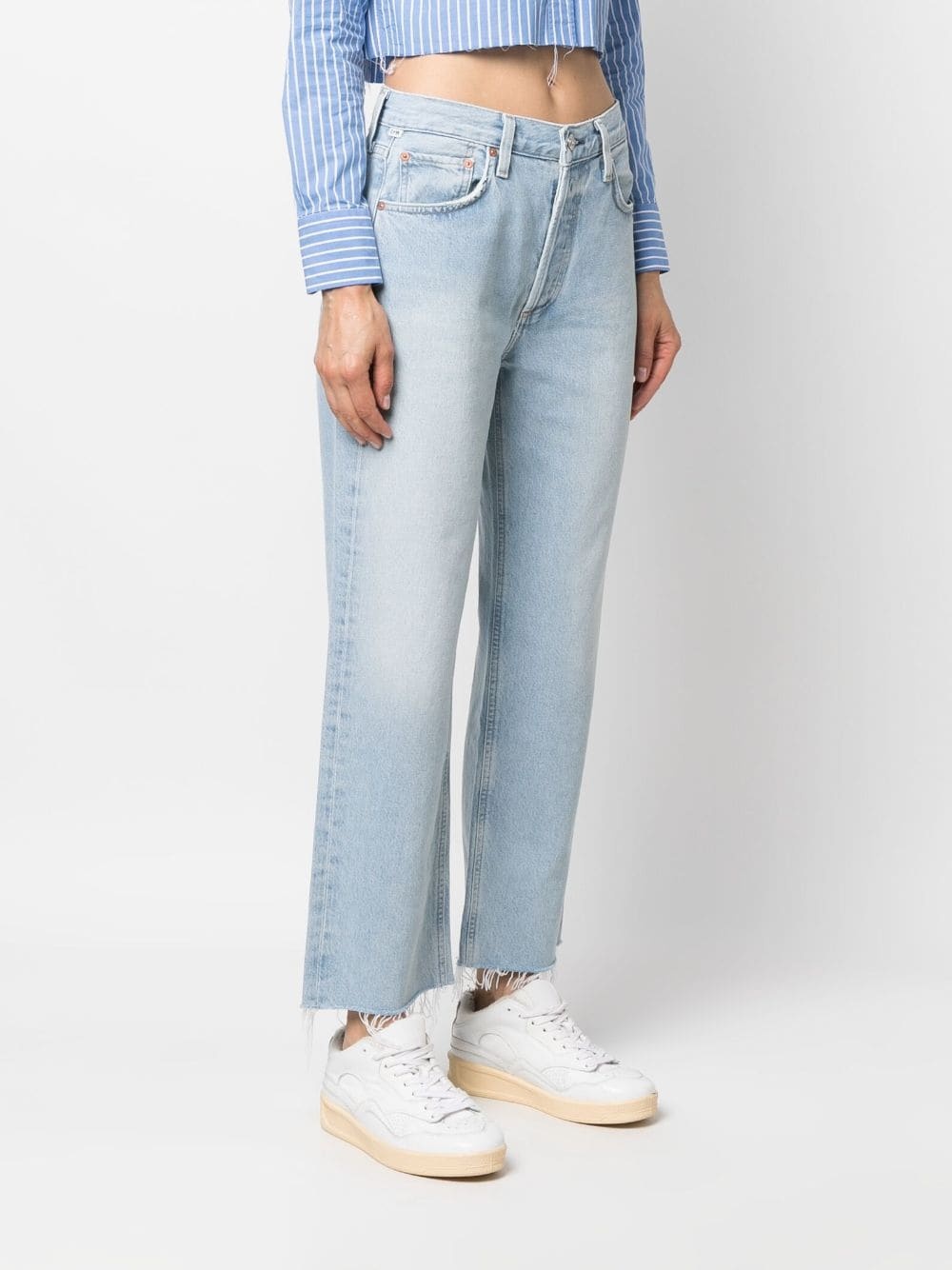 raw-cut hem straight-leg jeans - 3