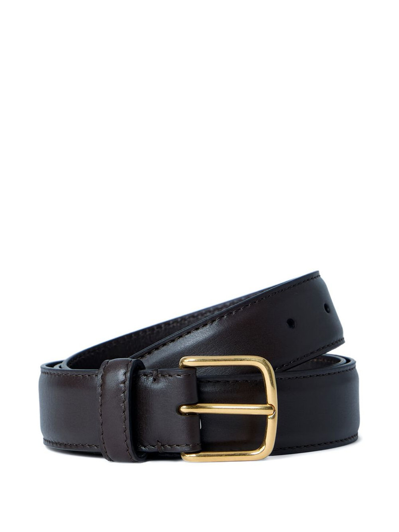 The Row buckled leather belt outlook