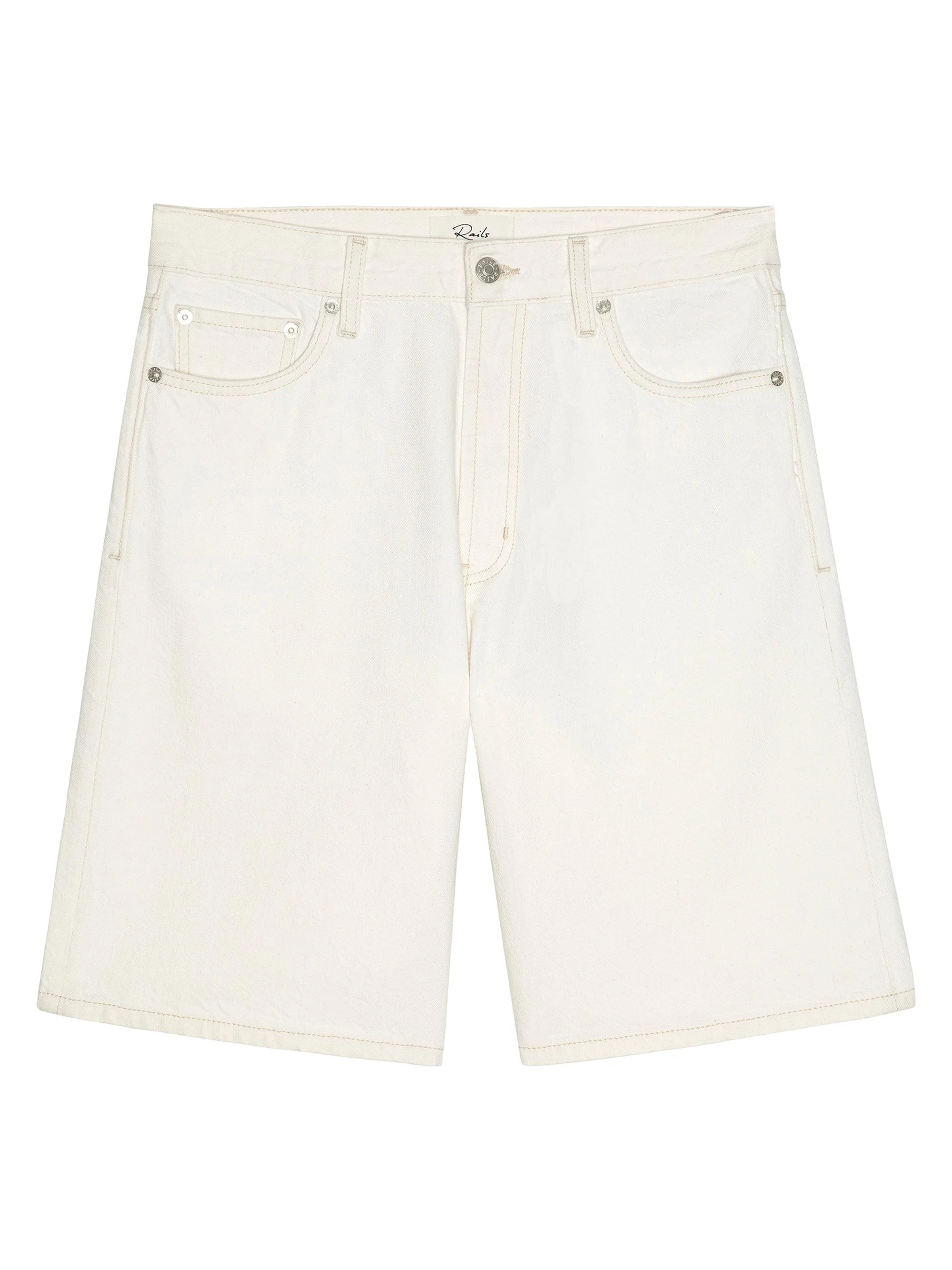 Women's Agoura Relaxed Denim Shorts - Ecru - 1