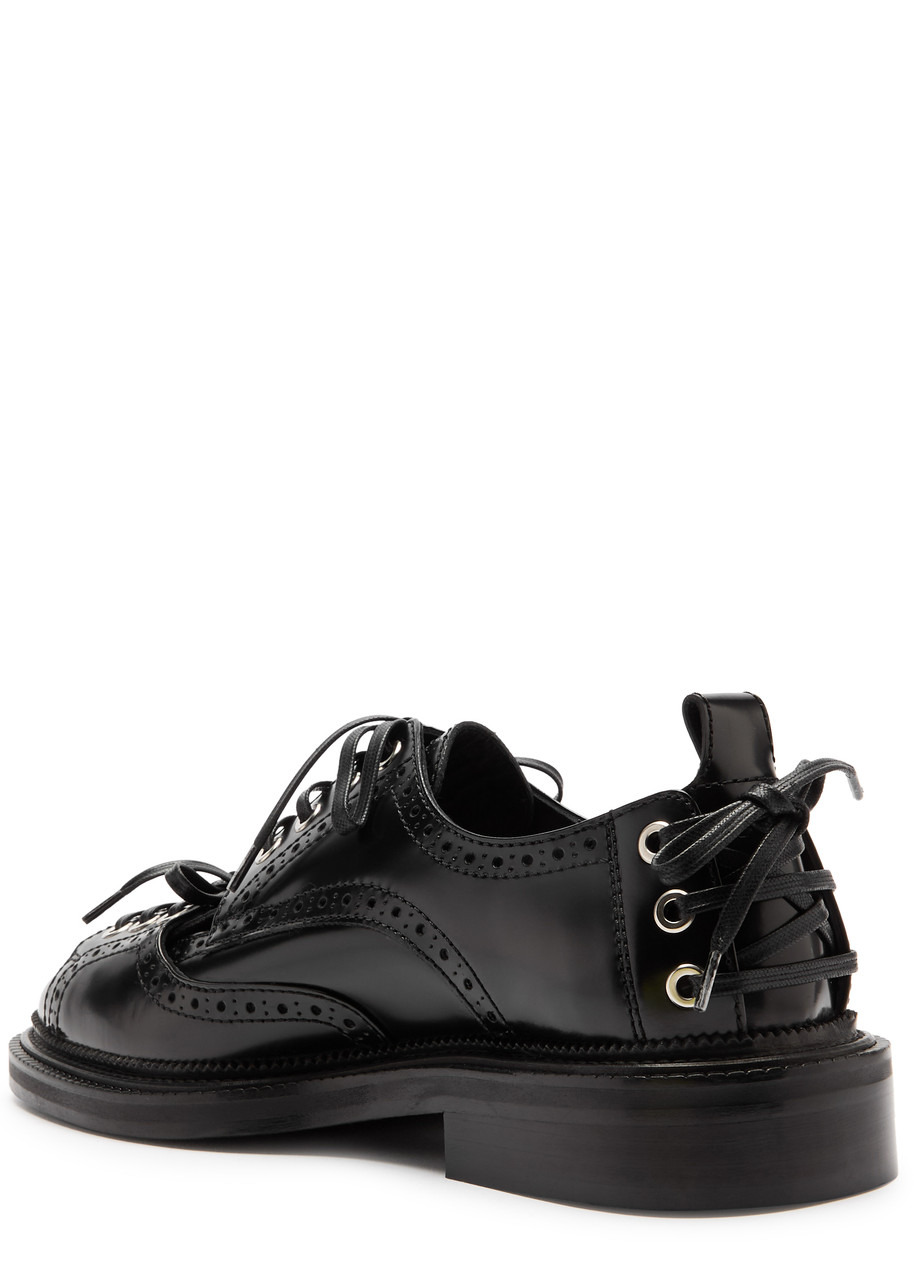 Simone Rocha Lace-up Glossed Leather Brogues - 2