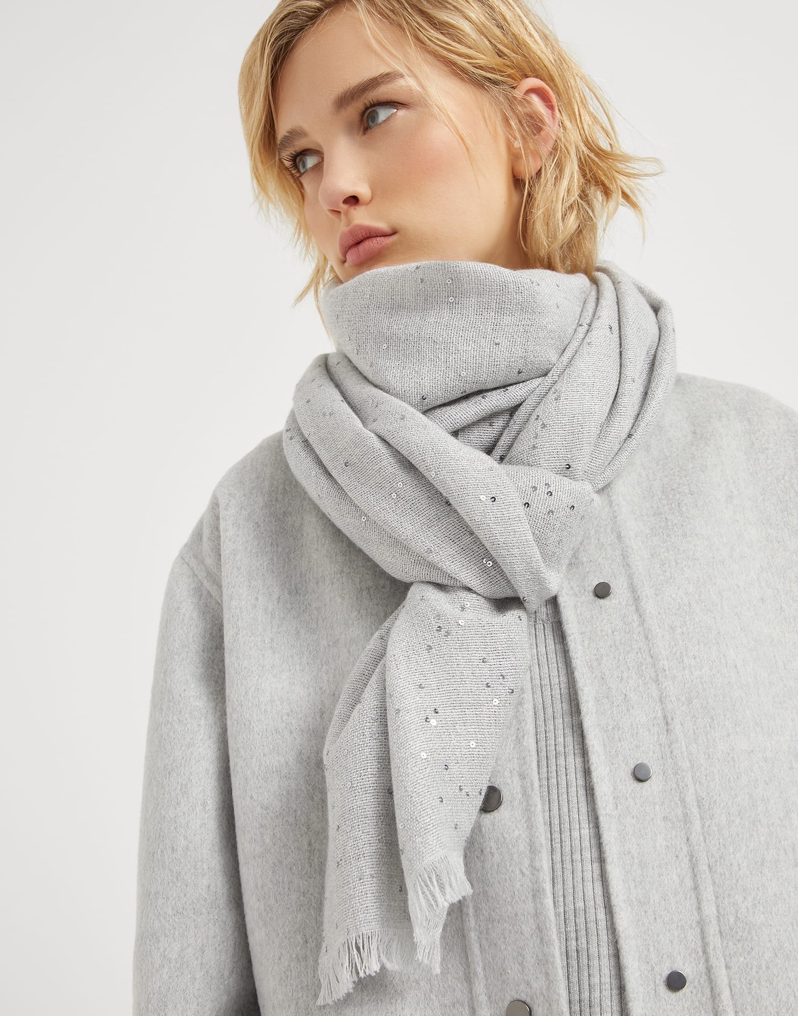 Cashmere and silk Diamond yarn scarf - 4