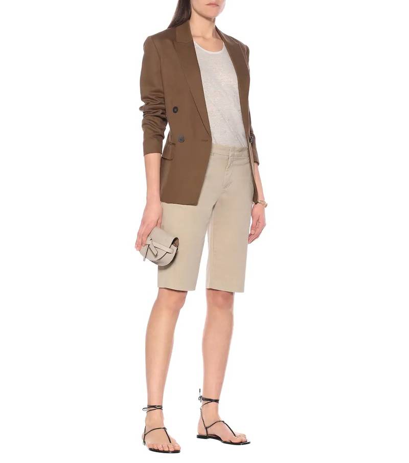 Vince Mid-rise cotton Bermuda shorts outlook