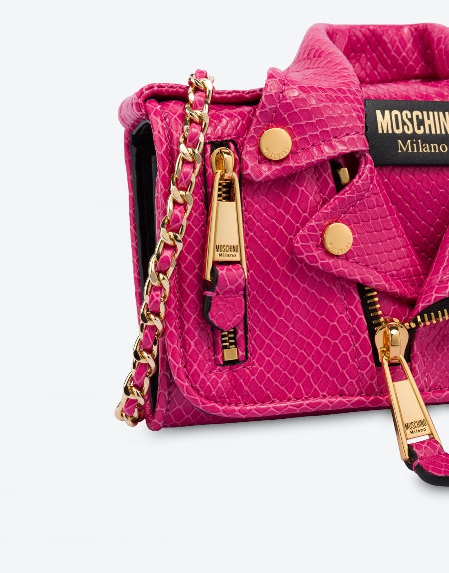 MINI BIKER BAG WITH PYTHON PRINT - 4