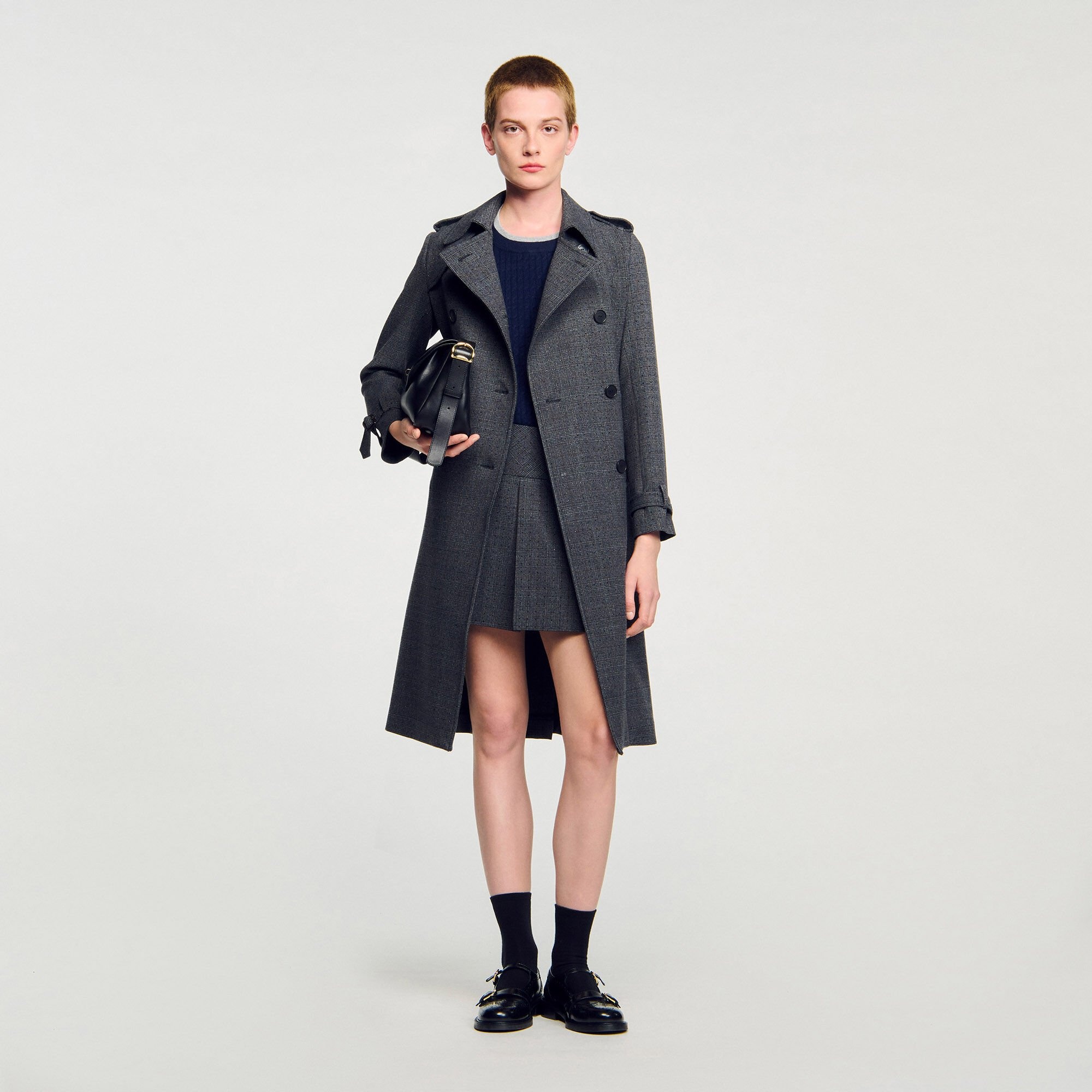 RHINESTONE TRENCH COAT - 1