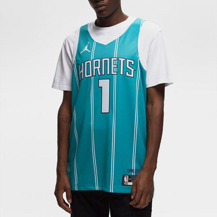 Air Jordan  Dri-FIT NBA Charlotte Hornets Lamelo Ball Icon Edition 2022/23 Swingman Jersey 'Green' D - 4