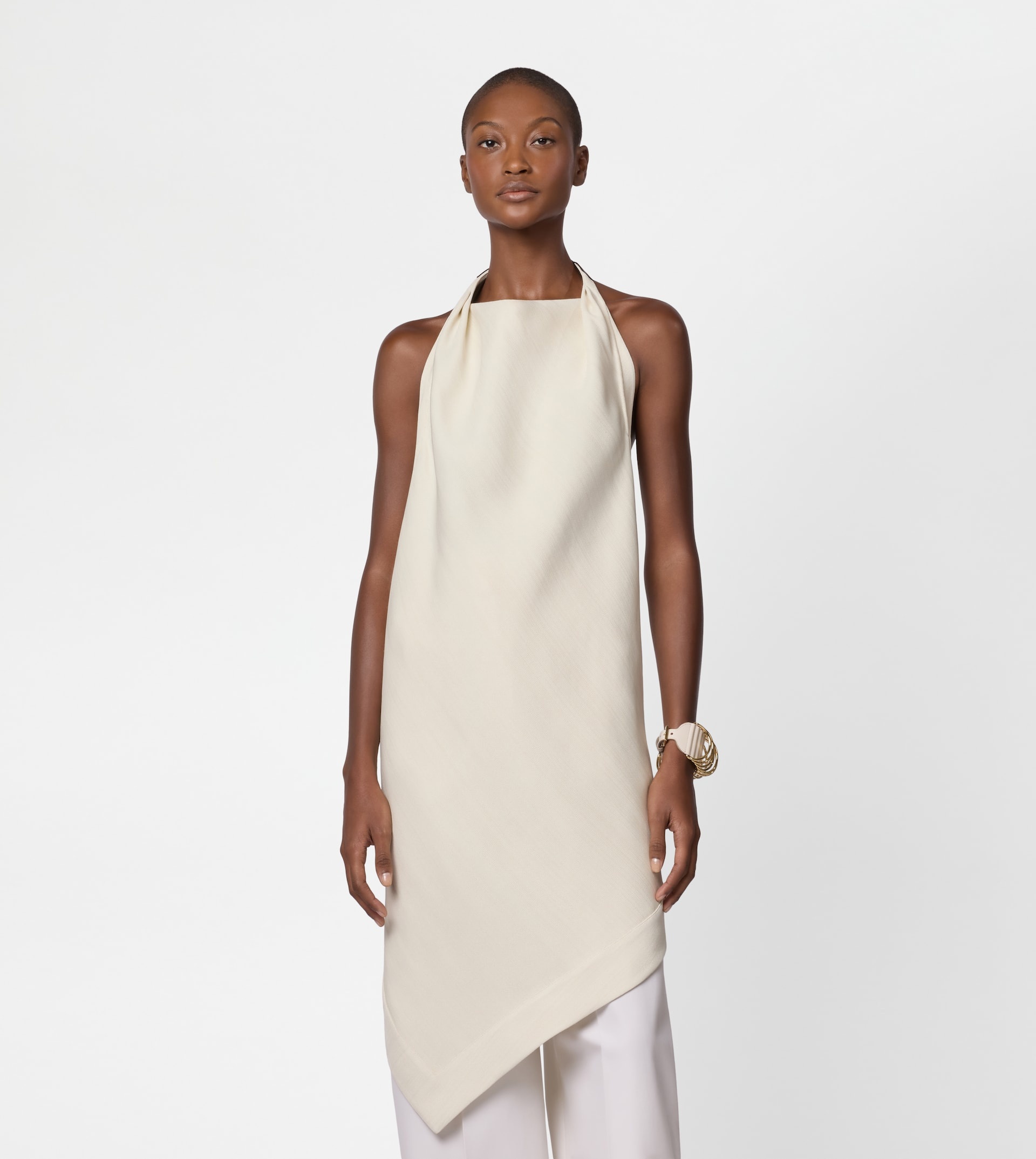 SILK BLEND BACKLESS TOP - WHITE - 5