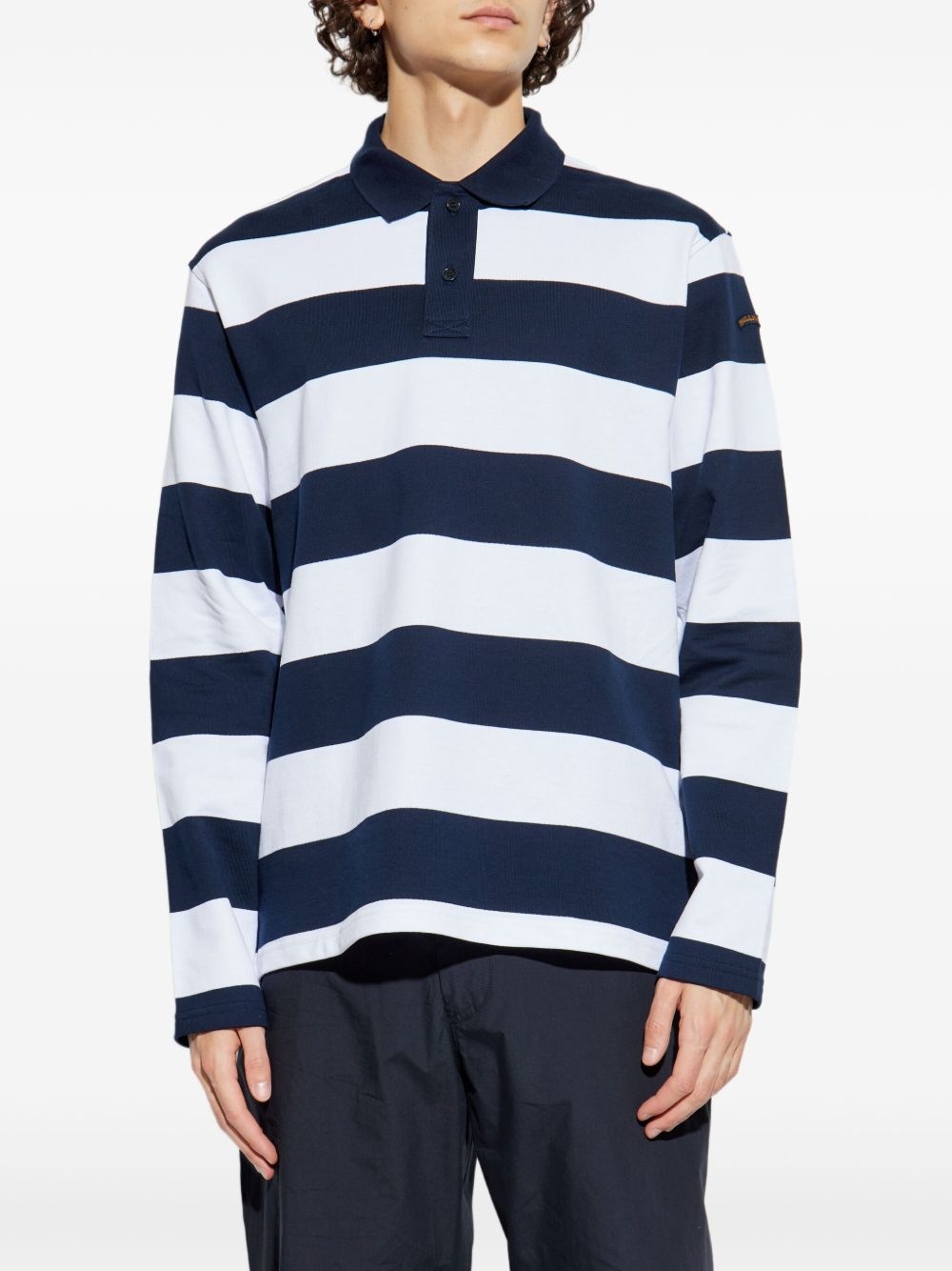 striped long-sleeve polo shirt - 3