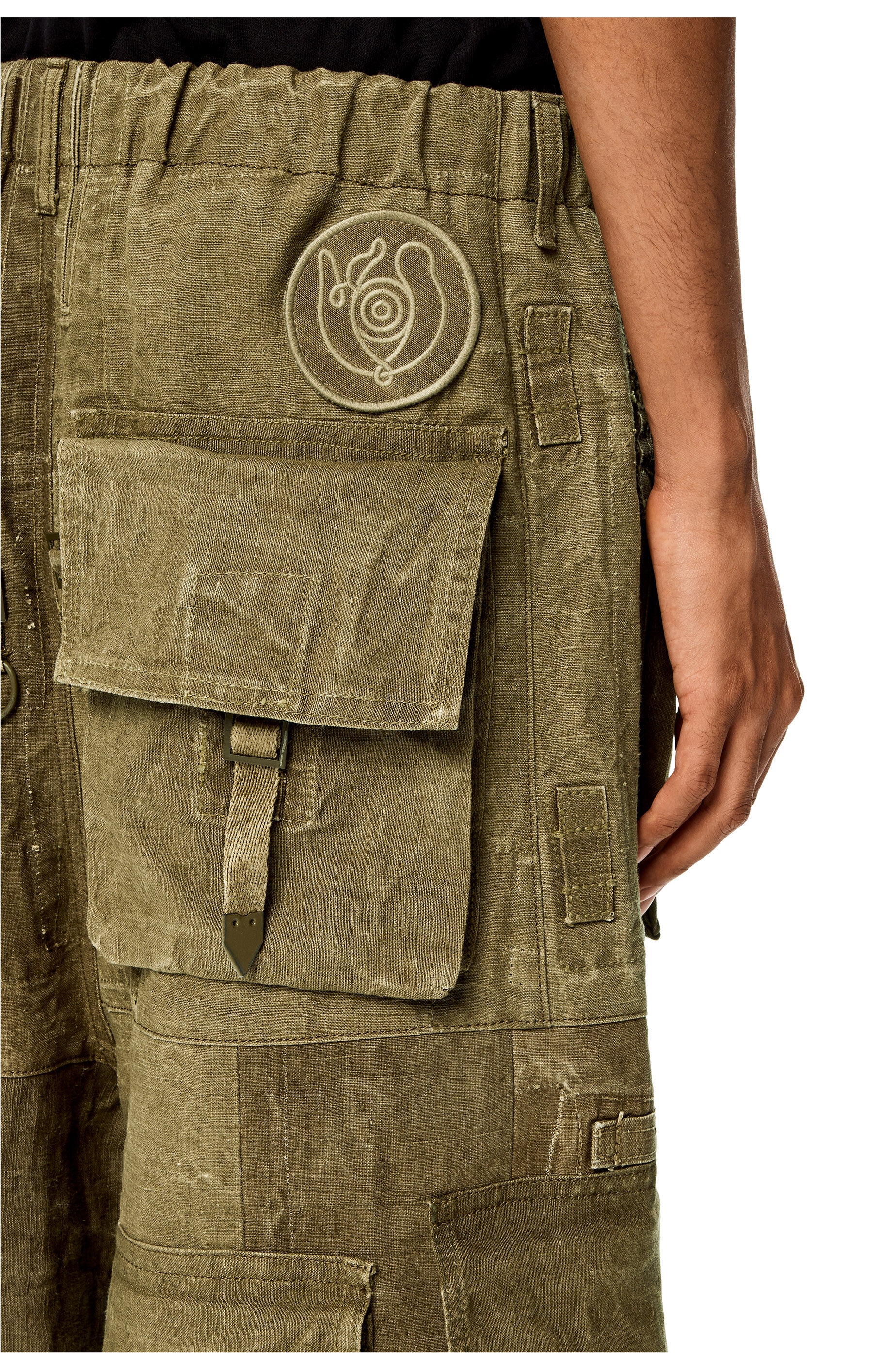 Multi-pocket bermuda shorts in cotton and linen - 5