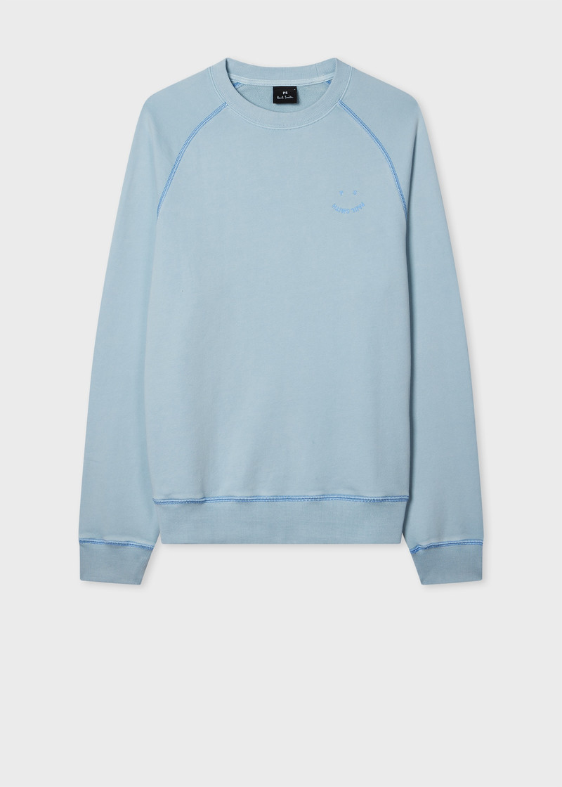 Pale Blue 'Happy' Raglan Sweatshirt 1