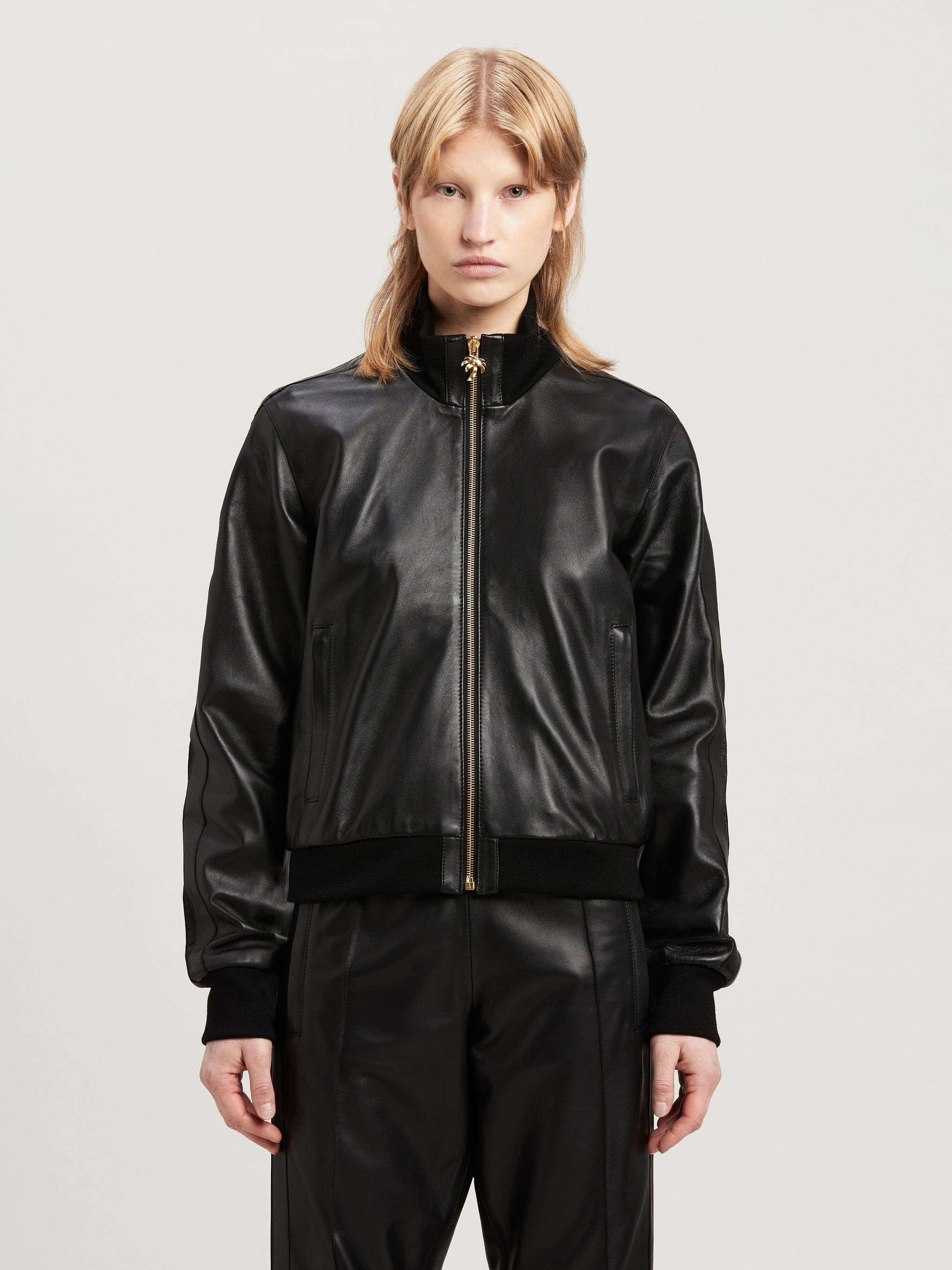 LEATHER TRACK JACKET - 3