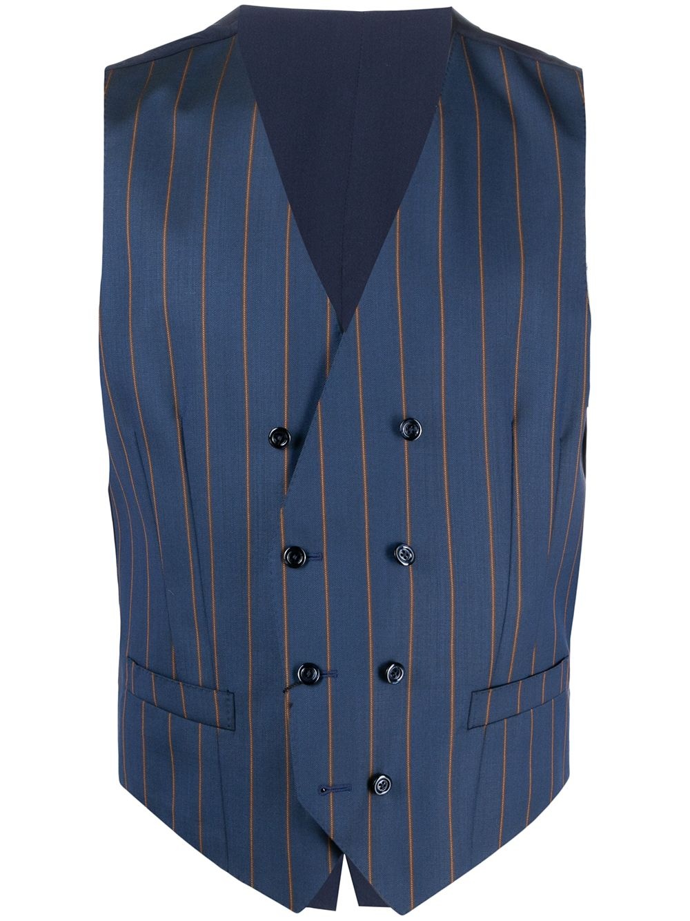 pinstripe double-breasted waistcoat - 1