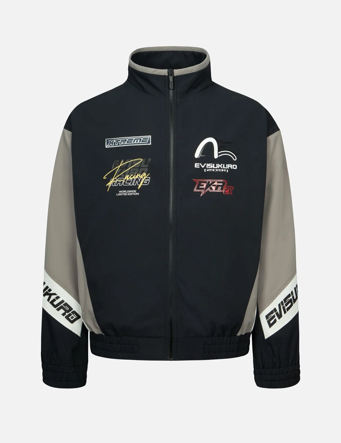 Multi-Logo Print Fashion Fit Racing Jacket - 1