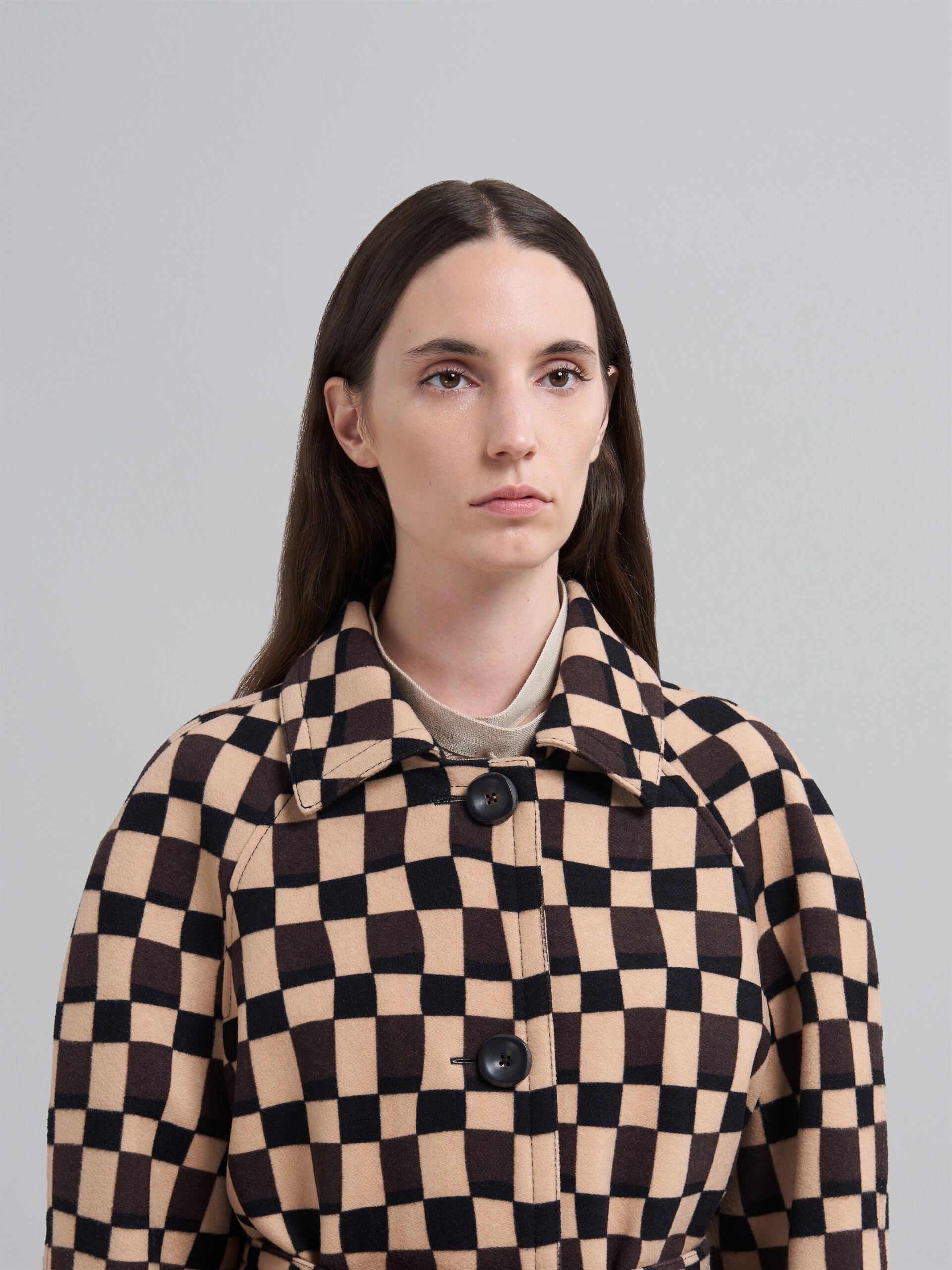 ICONIC DAMIER PRINT WOOL FELT JACKET - 4