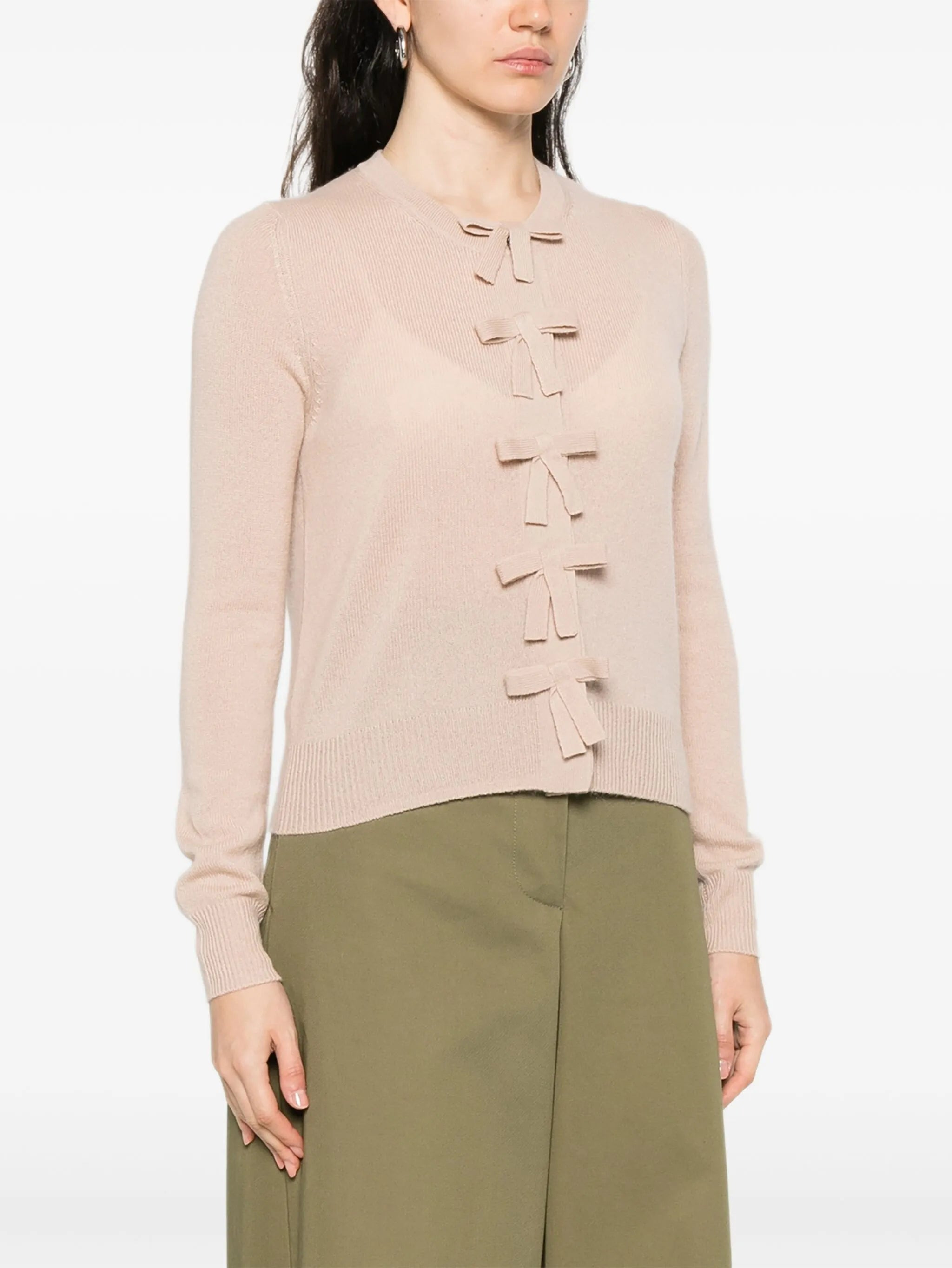 Allude Bow-detail Cashmere Cardigan - 5