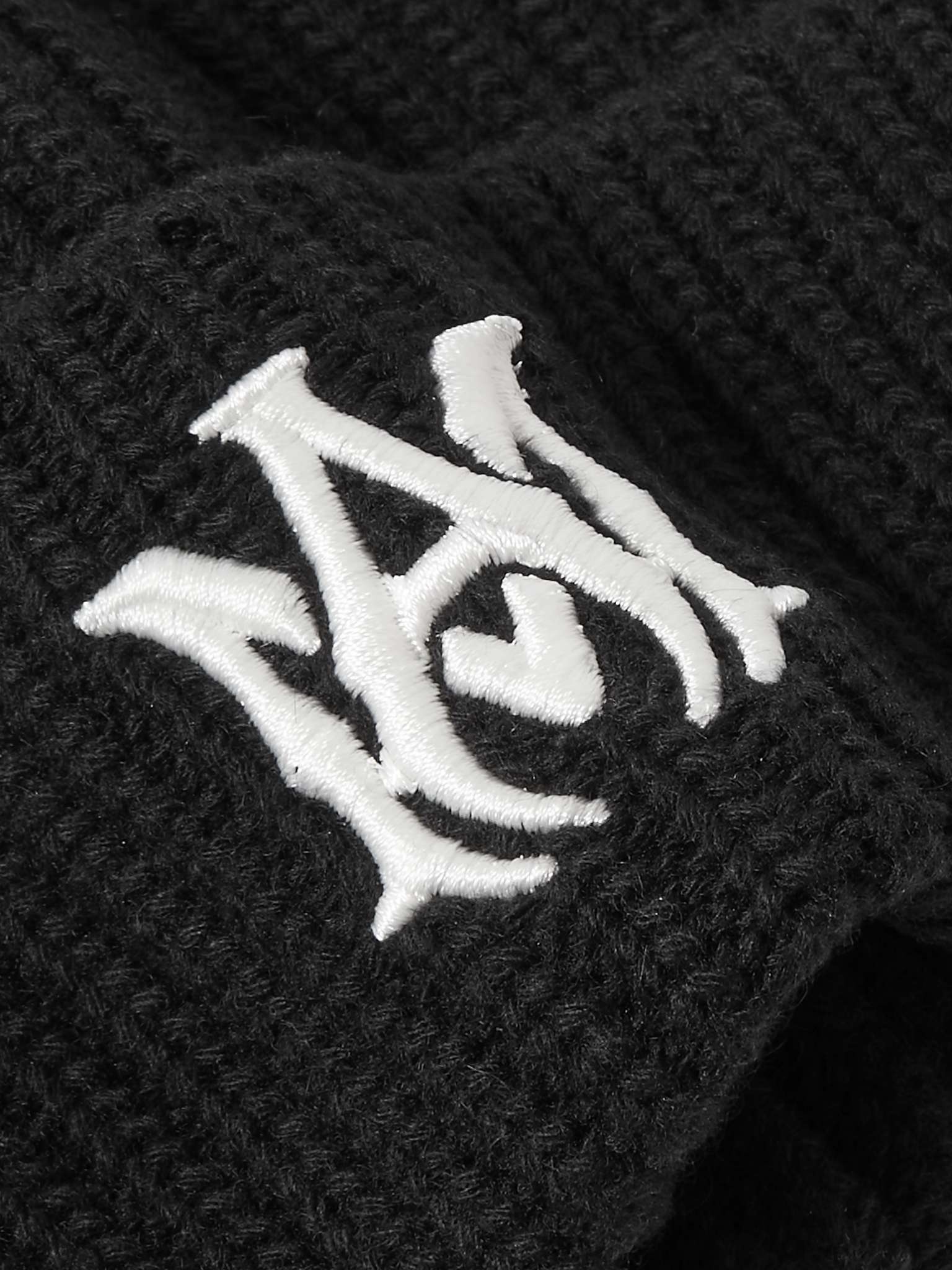 Logo-Embroidered Ribbed Cashmere Beanie - 3