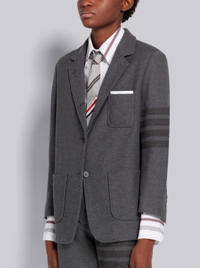 Thom Browne Medium Grey Double Face Tech Twill Tonal 4-Bar Sack Jacket outlook