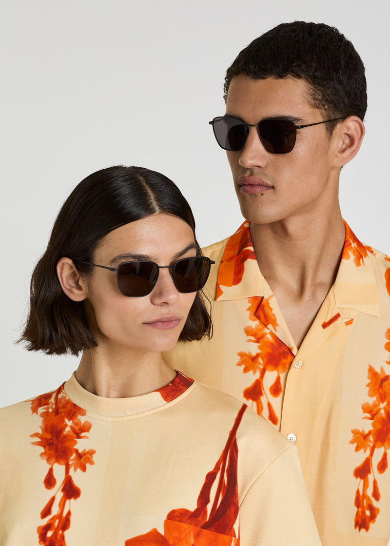 Matte Black 'Errol' Sunglasses 5