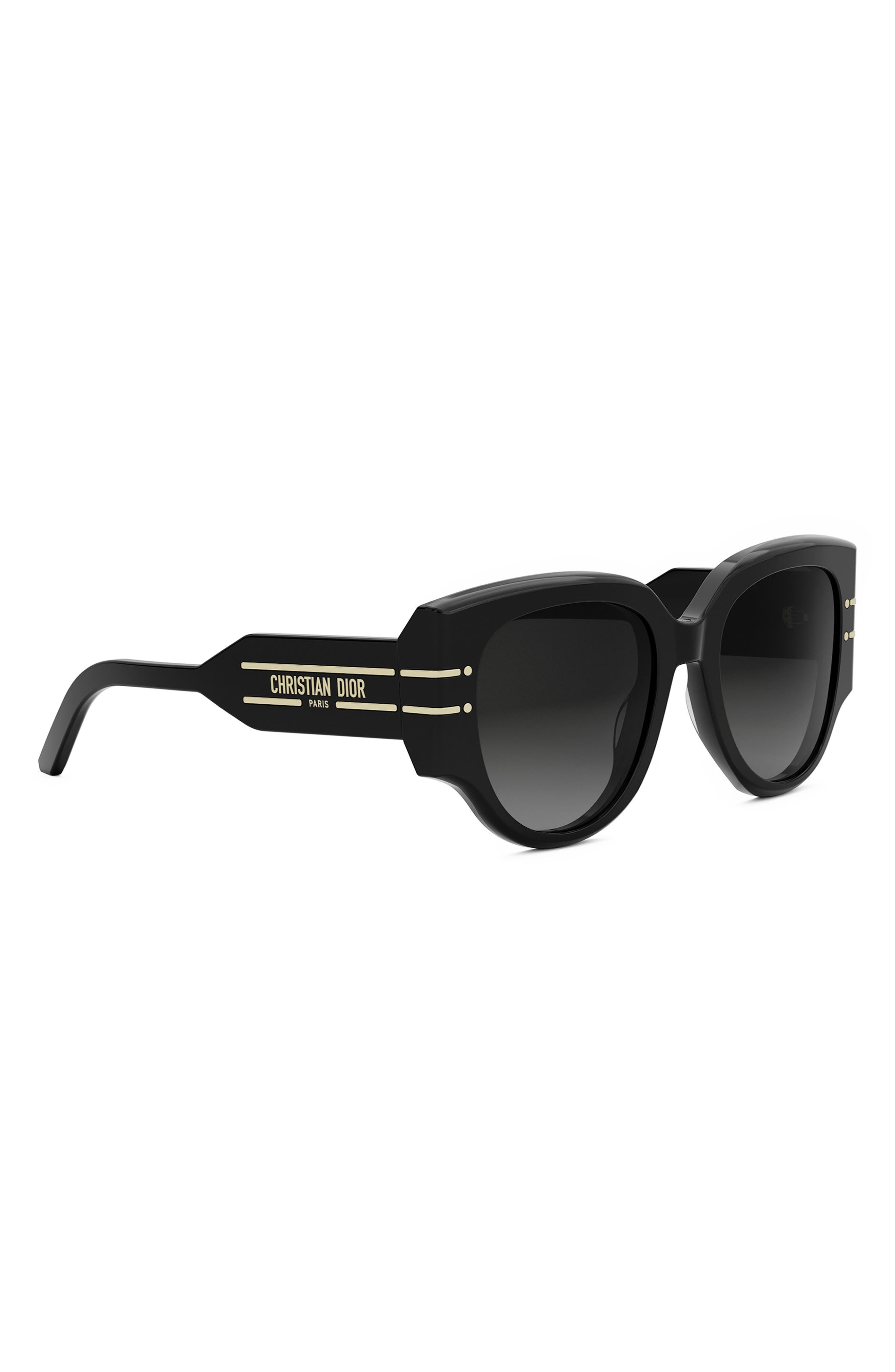 'DiorSignature R2I 53mm Butterfly Sunglasses in Shiny Black /Gradient Smoke at Nordstrom - 4