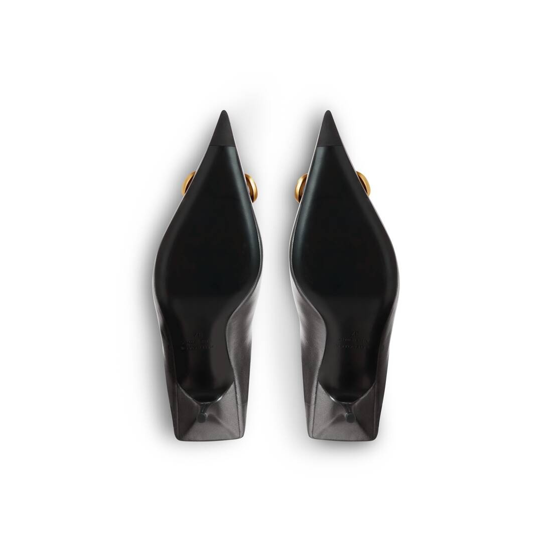 Women's Square Knife Bb 80mm Mule Metallized in Gunmetal/gold - 7