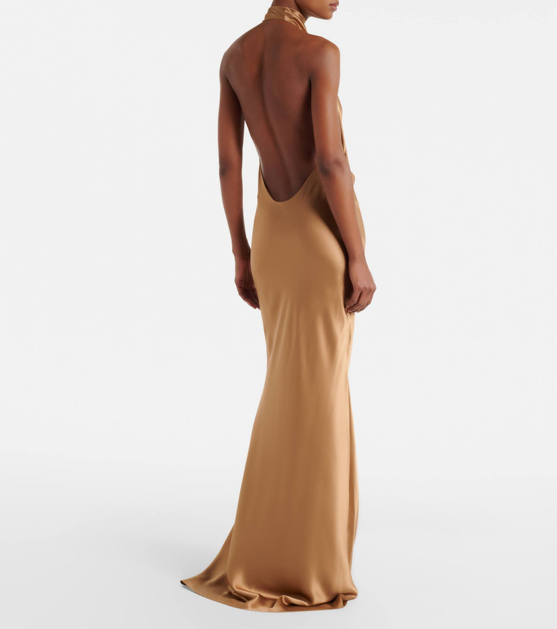 Halterneck silk satin gown 3