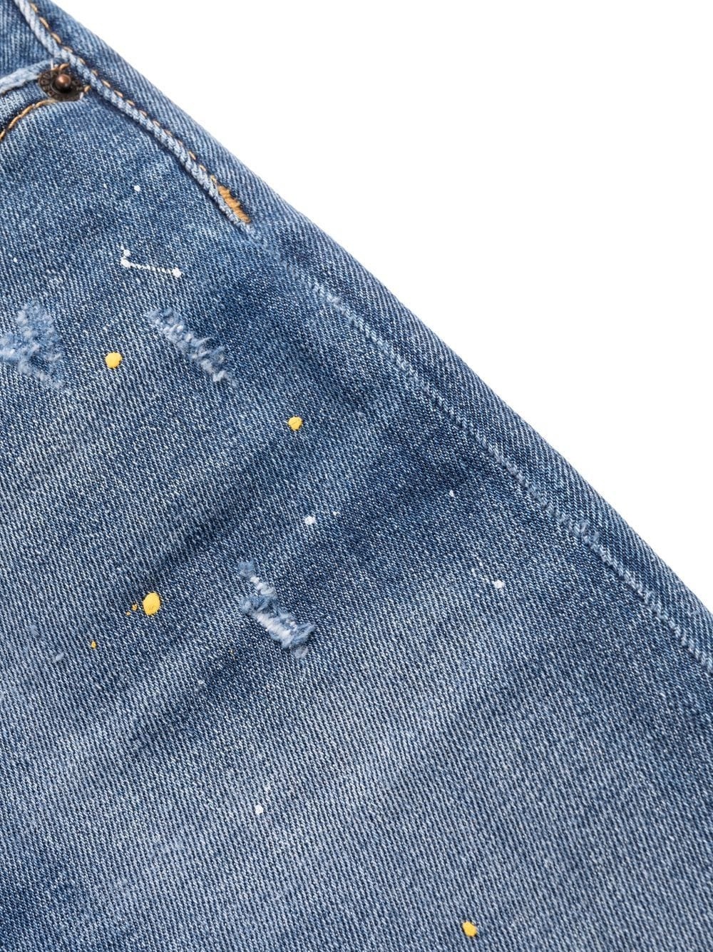 paint-splatter skinny cropped jeans - 5