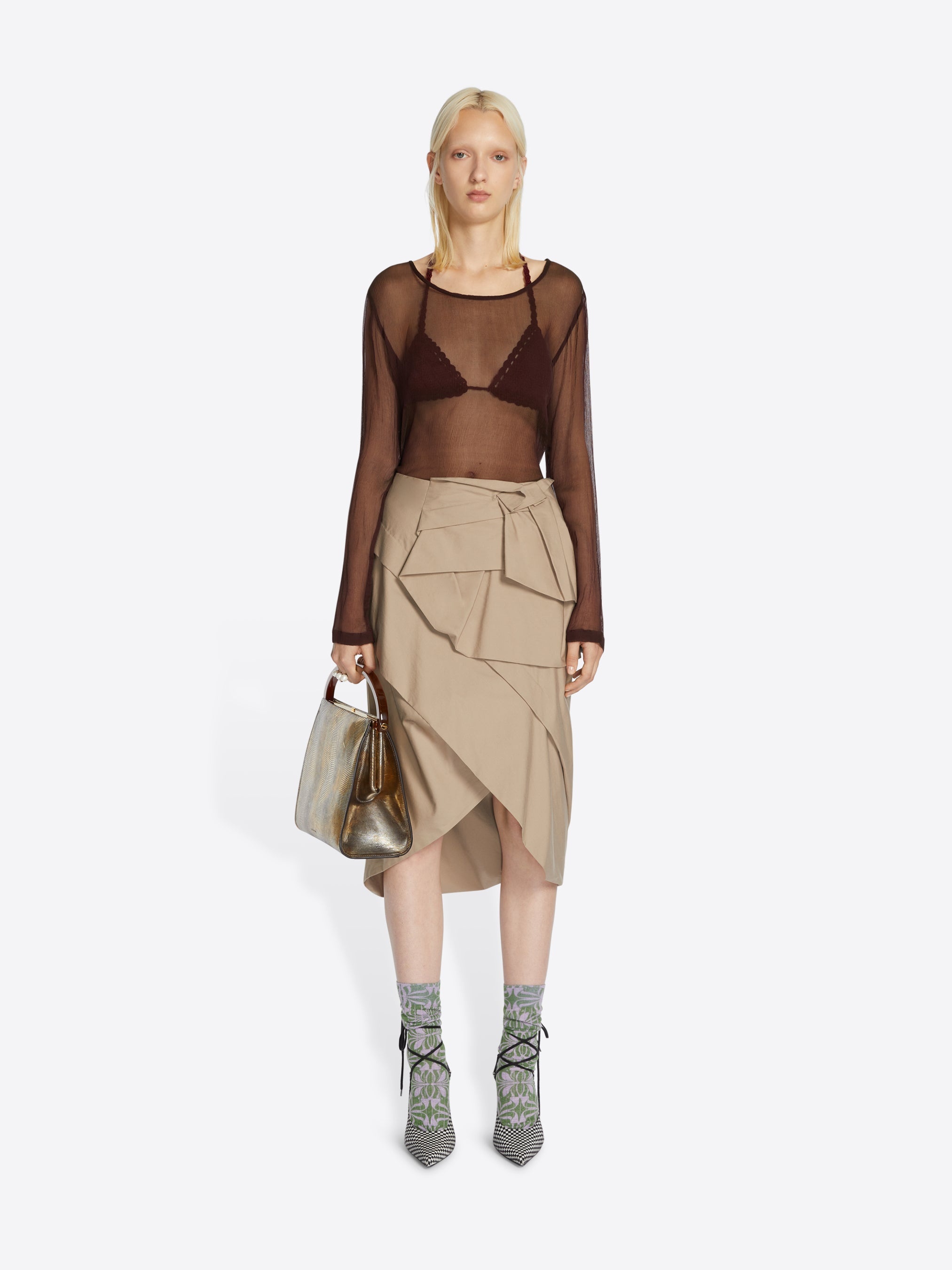 DRAPED PEPLUM SKIRT - 2
