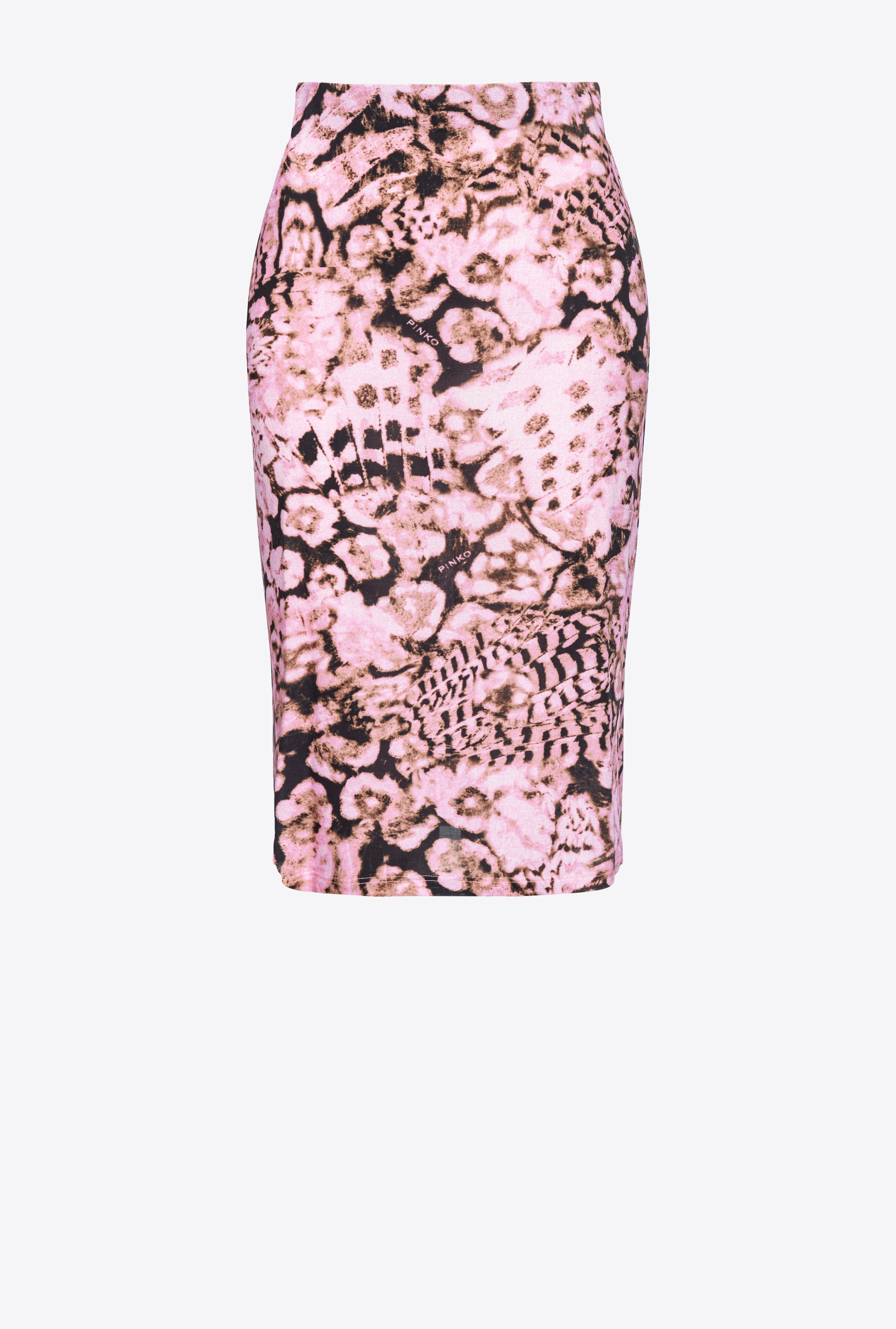 CALF-LENGTH SKIRT WITH SCANNER CORAL PRINT - 1