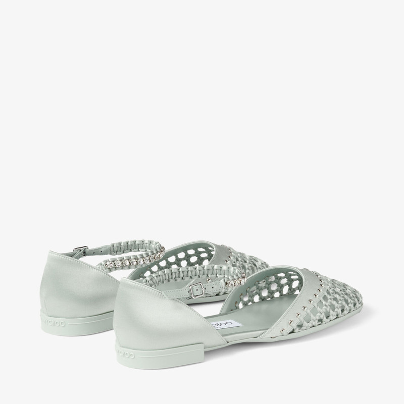 JIMMY CHOO Dila Ballerina
Light Verde Satin Ballet Flats with Crystal Embellishment outlook