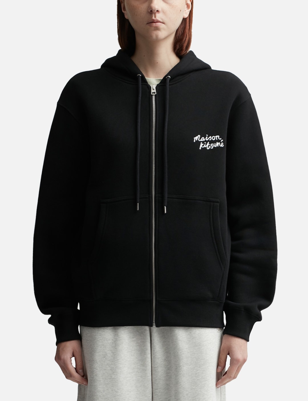 MAISON KITSUNÉ HANDWRITING COMFORT ZIPPED HOODIE - 1