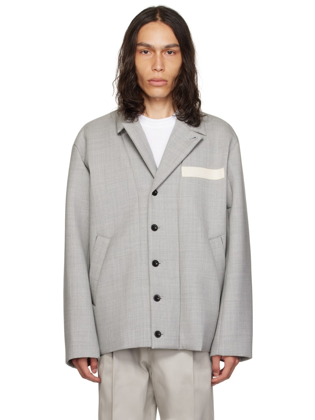 Gray Suiting Bonding Jacket - 1