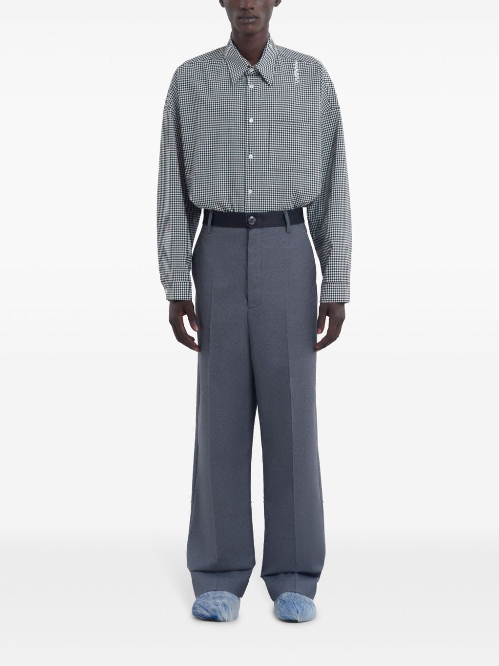 contrasting waistband trousers - 3