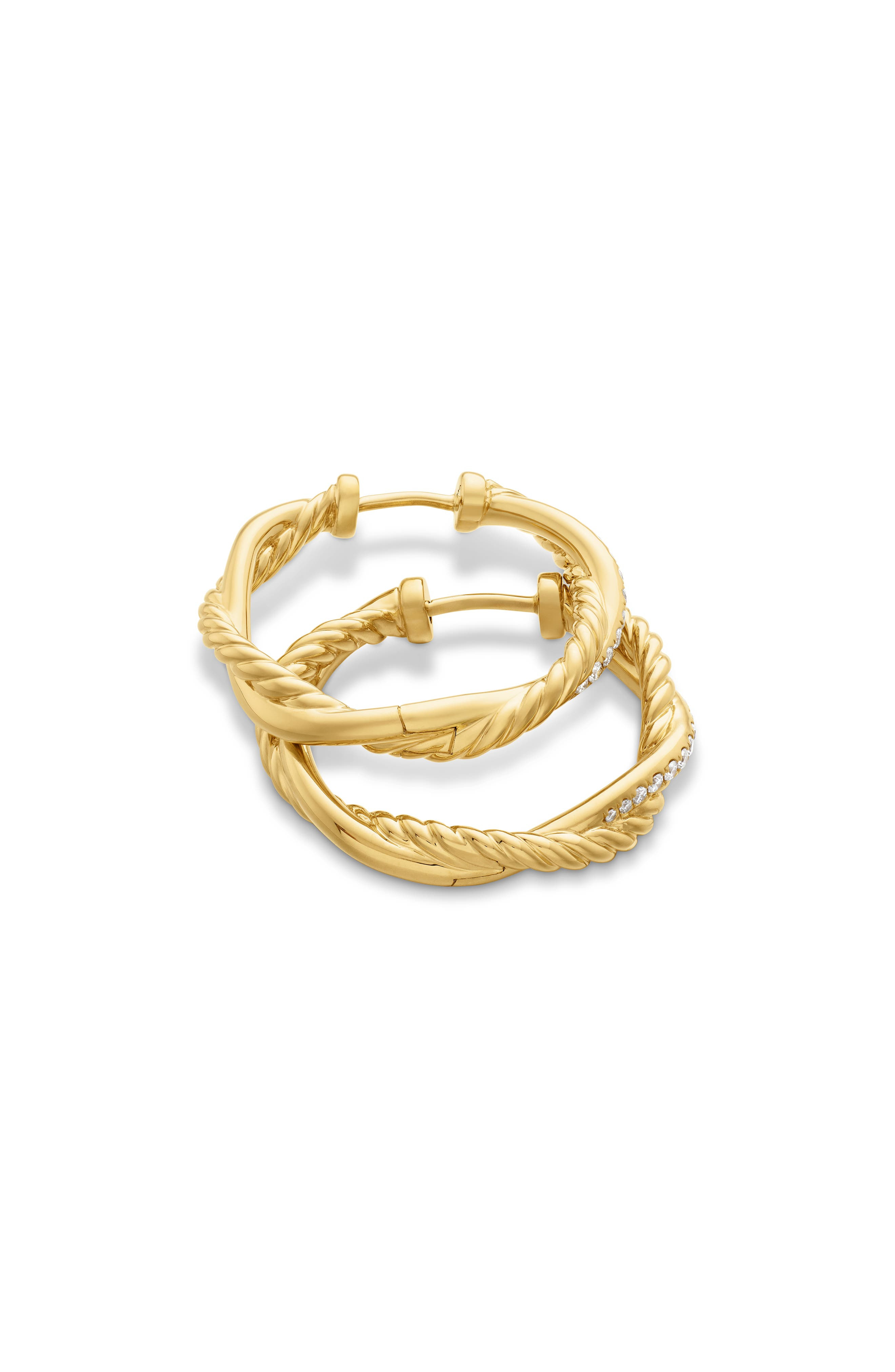 David Yurman Petite Infinity Hoop Earrings in 18K Yellow Gold with Pavé Diamonds at Nordstrom - 5