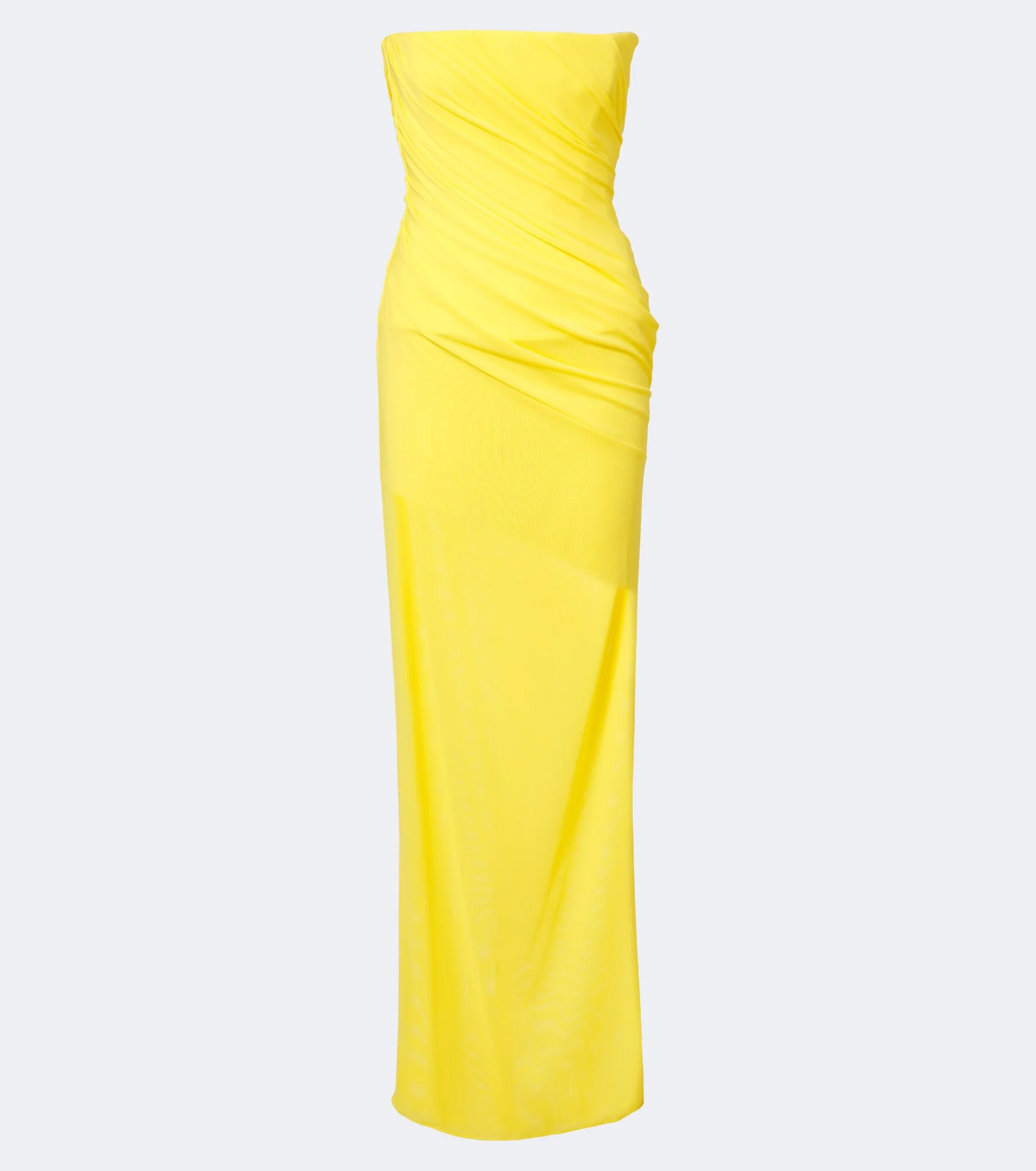 Ruched mesh bustier gown - 1