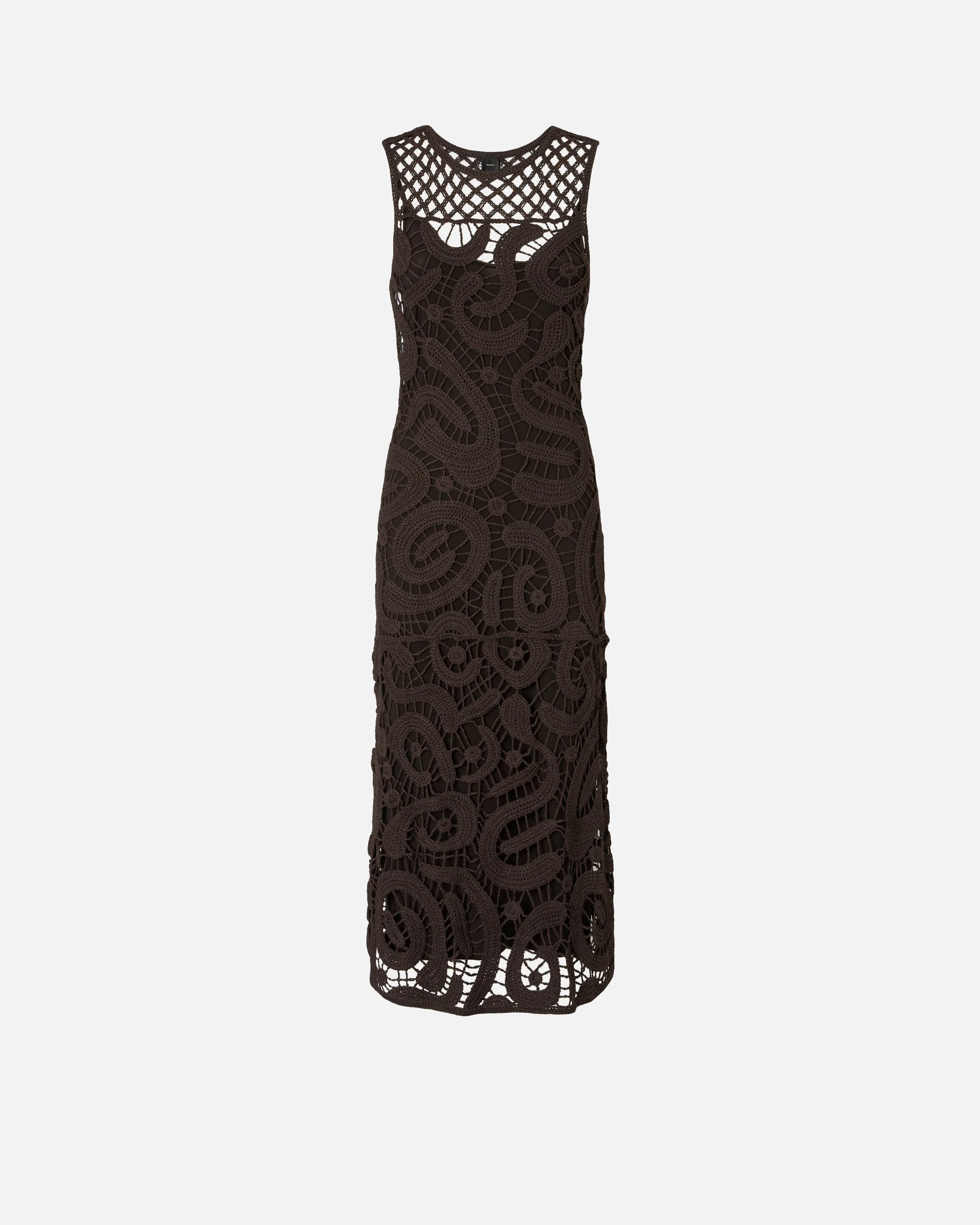 SLEEVELESS MIDI DRESS IN GEOMETRIC CROCHET - 1
