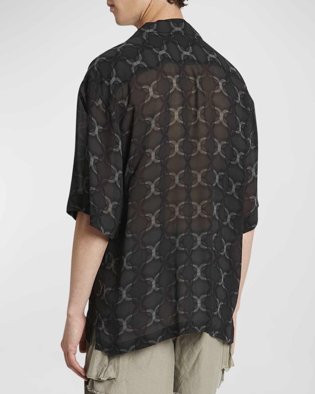 Men's Cassi Sheer Patterned Camp Shirt - 4