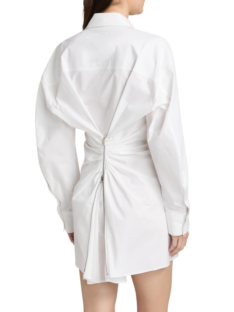 Women's Cotton Poplin Mini-Shirtdress - White 5