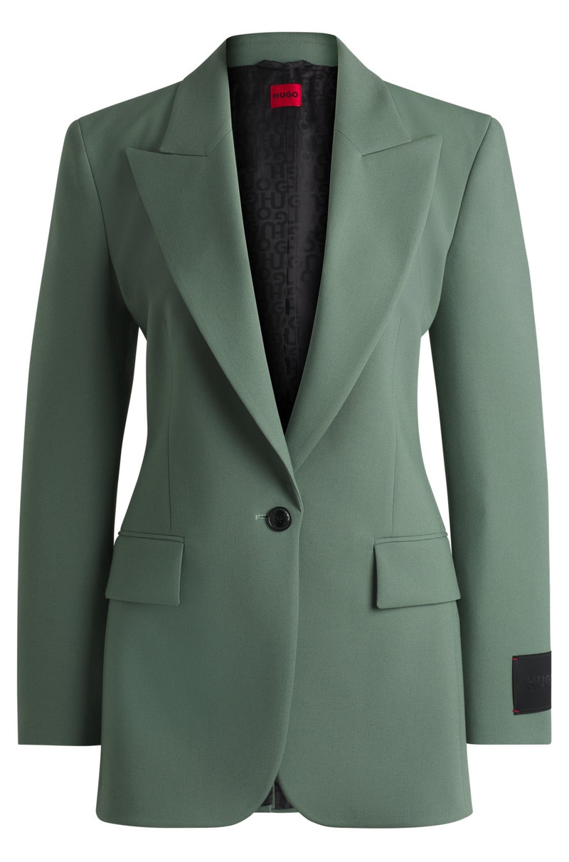 REGULAR-FIT BLAZER IN STRETCH FABRIC WITH PEAK LAPELS 1